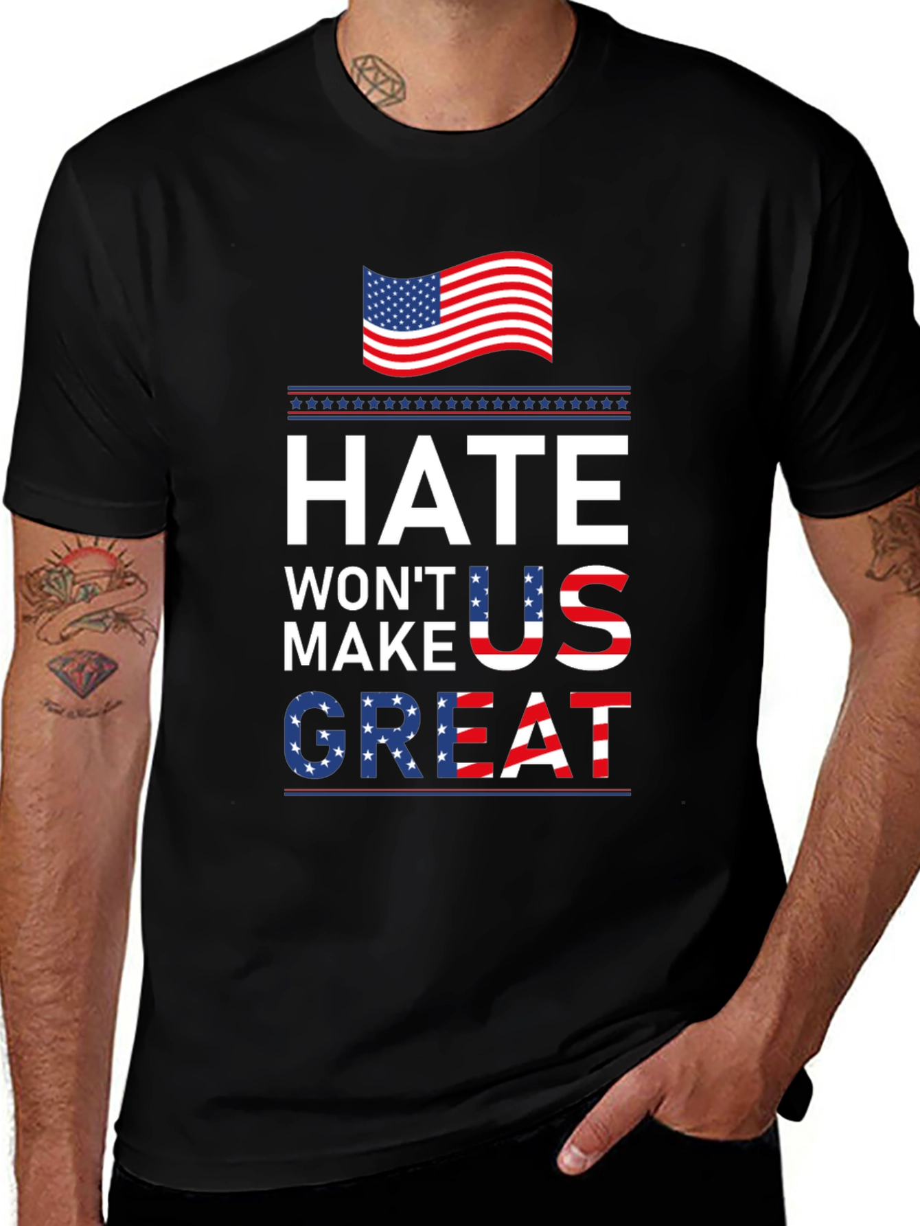 Variant 16 of Hate Won't Make US Great Patriotic T-Shirt