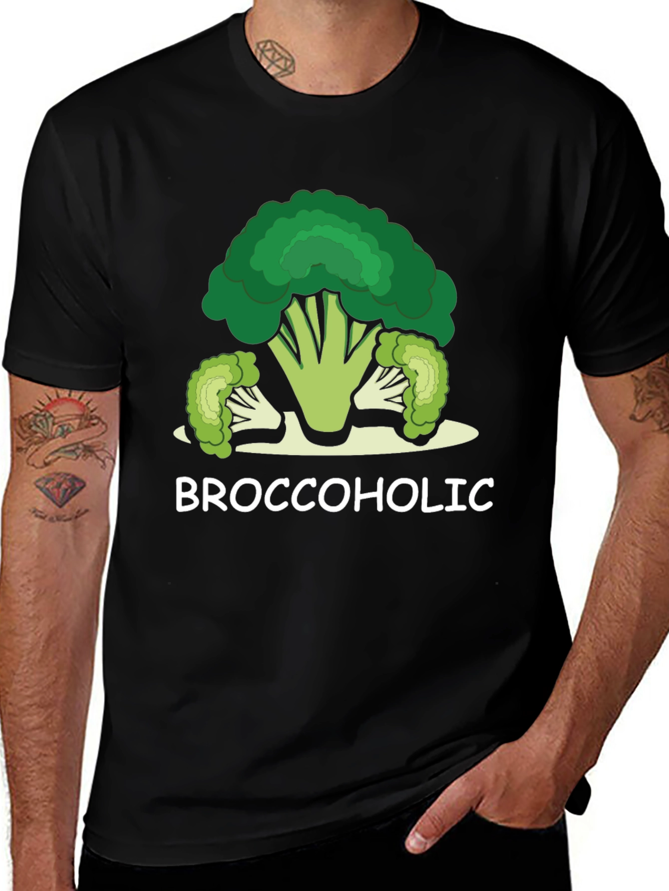 Broccoholic Graphic Tee - Funny Food Lover Shirt
