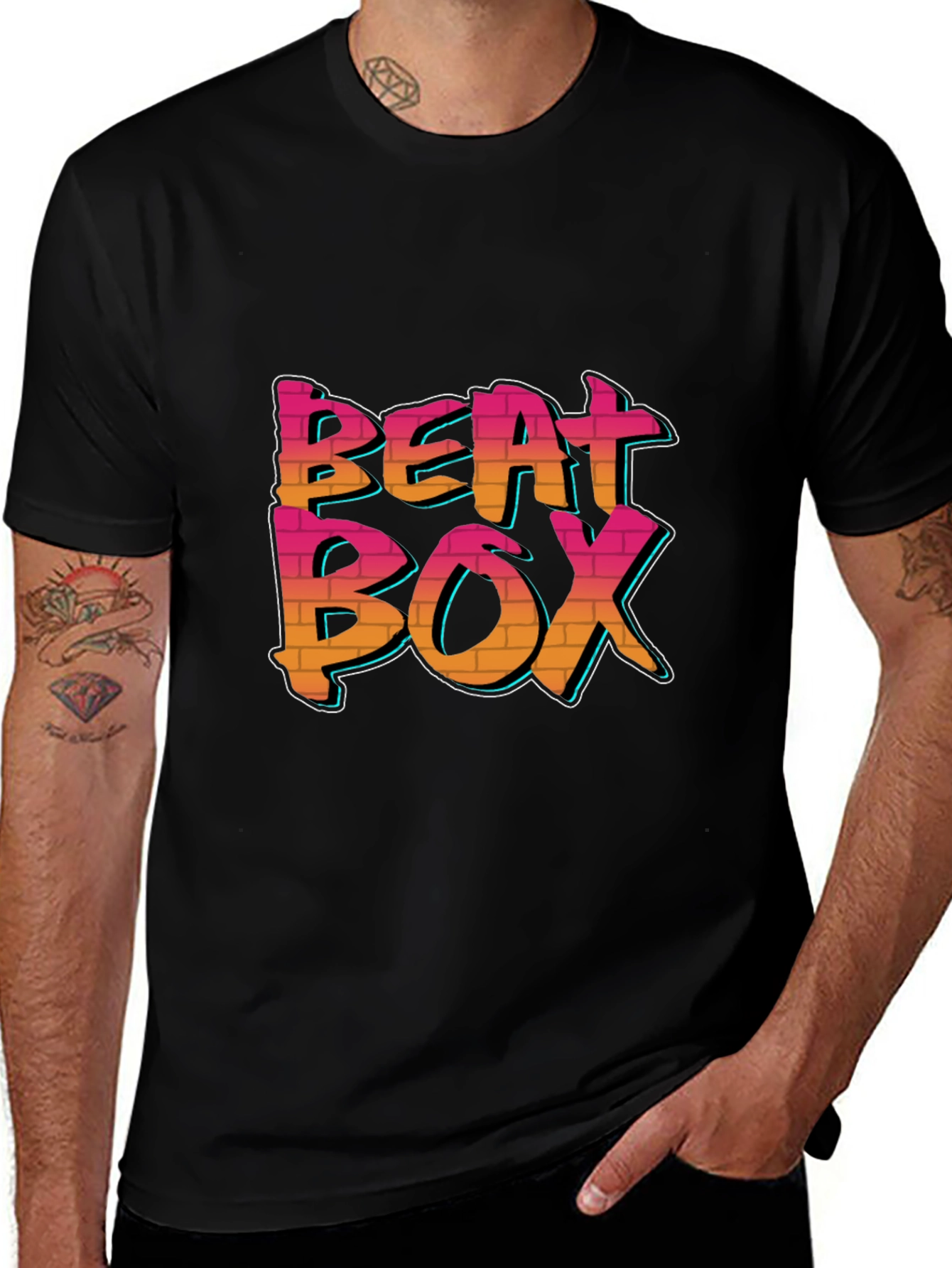 Beat Box Graphic Black Tee