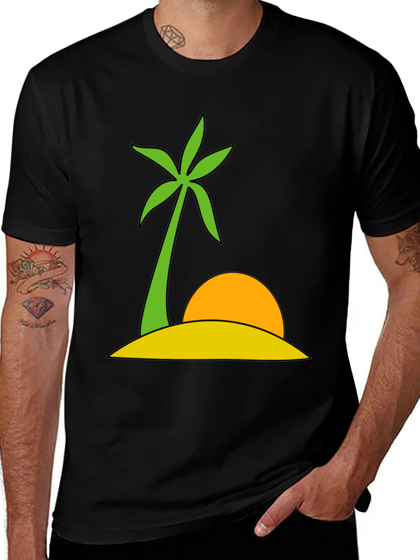Tropical Palm Tree Island Graphic Tee