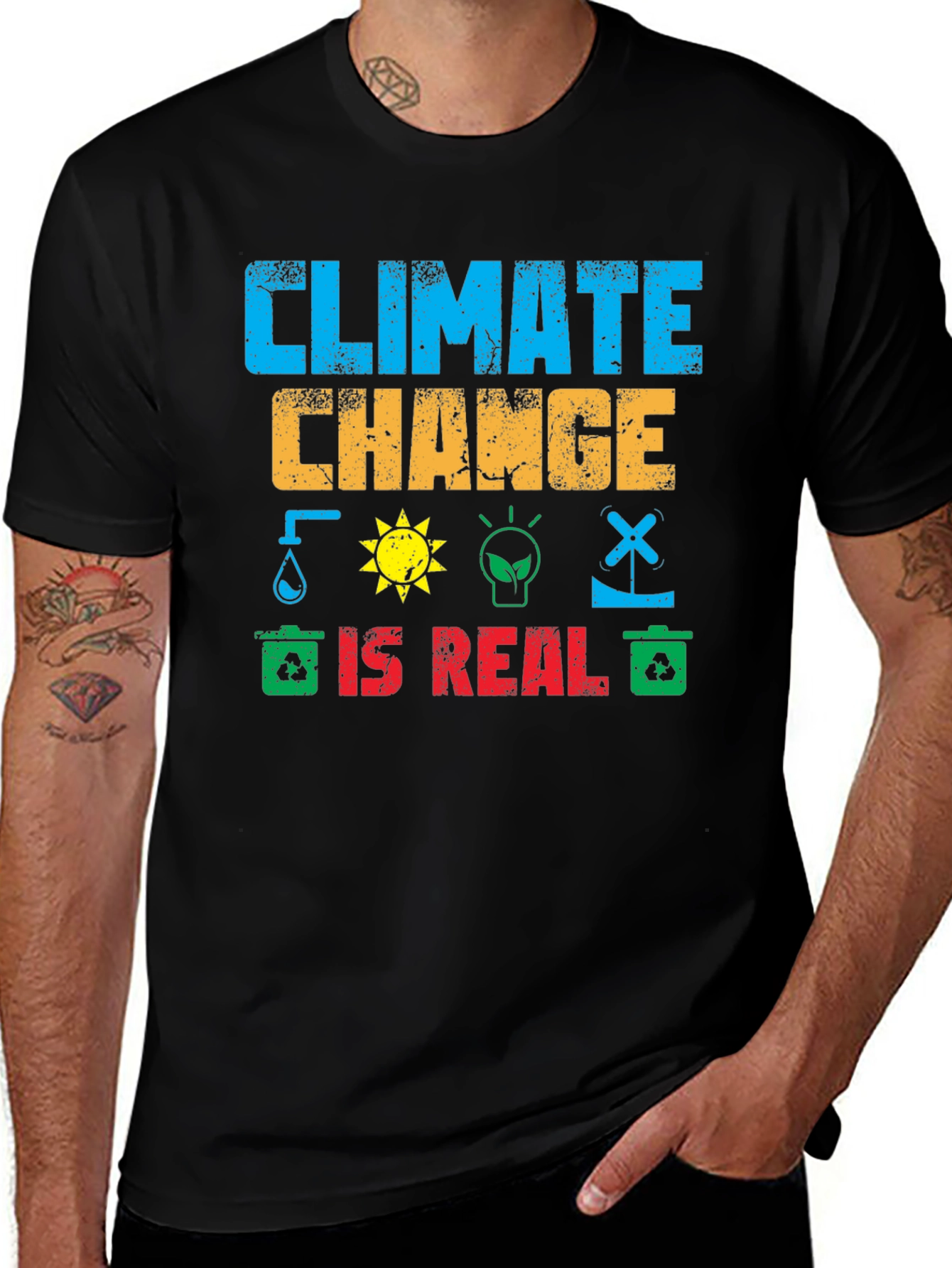Black Climate Change is Real Graphic T-Shirt main image