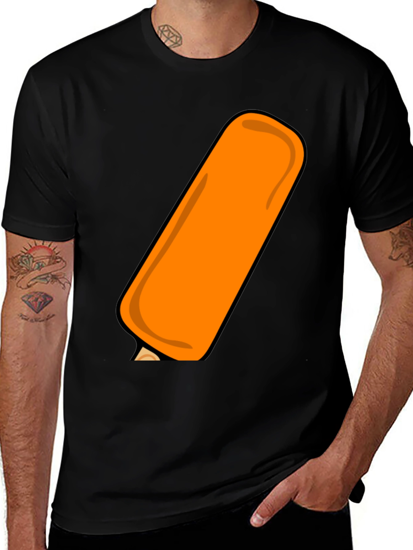 Variant 21 of Orange Popsicle Graphic Tee - Cool Summer Style