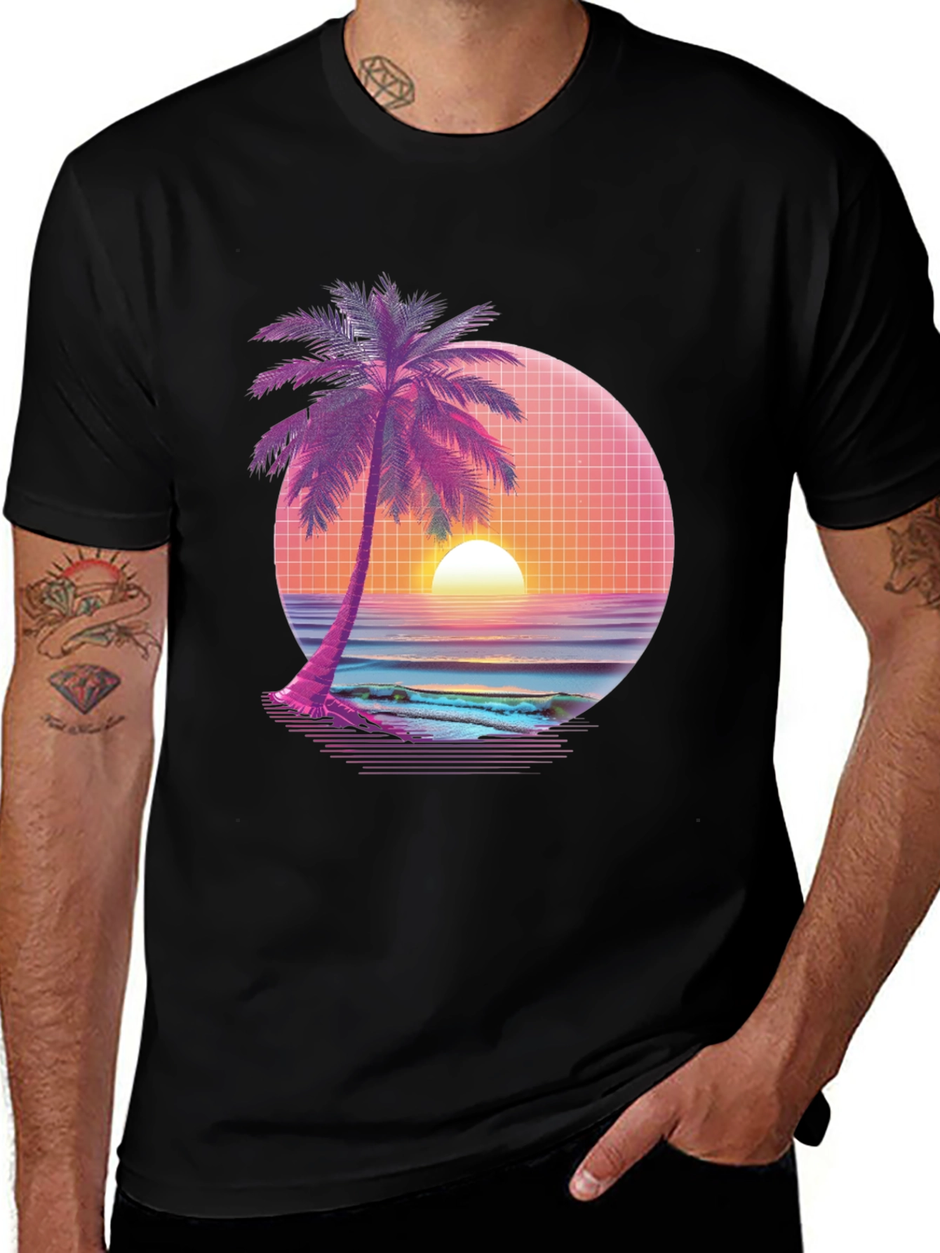 Variant 17 of Retro Sunset Palm T-Shirt
