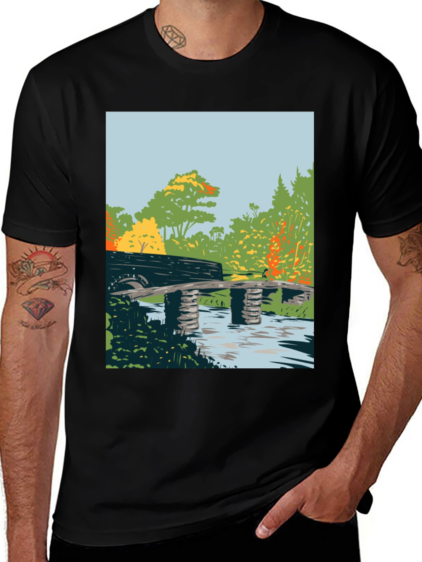 Variant 24 of Nature Bridge Graphic Tee - Black Cotton Blend