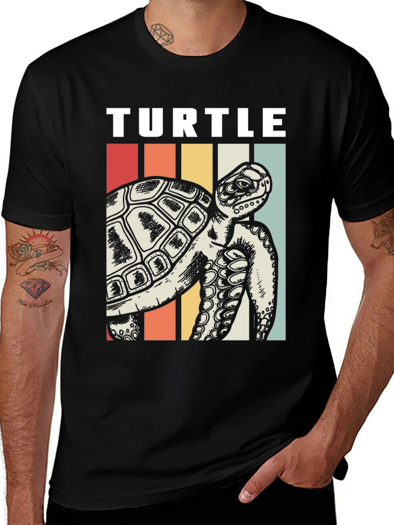 Variant 23 of Retro Turtle Graphic Tee - Sea Life Lover's T-Shirt