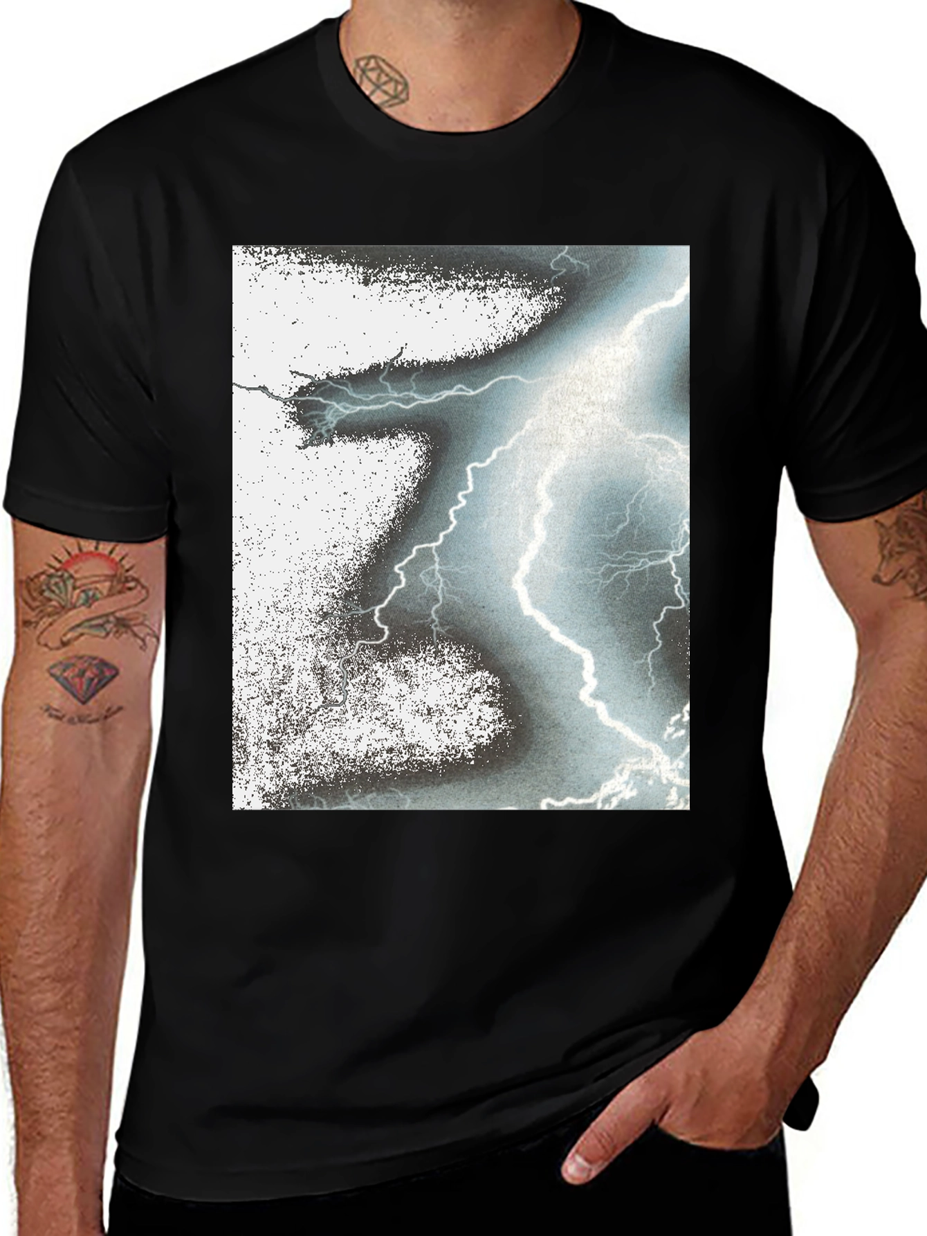 Variant 28 of Lightning Bolt Graphic Black T-Shirt