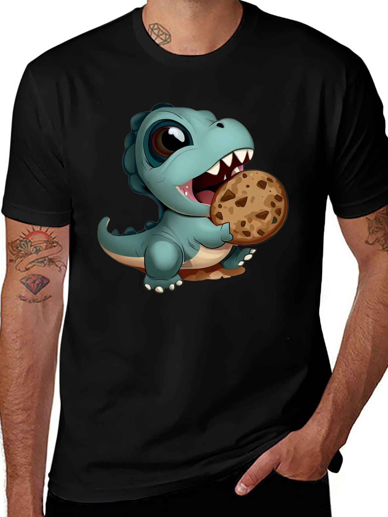 Variant 2 of Dino Cookie T-Shirt - Fun Graphic Tee