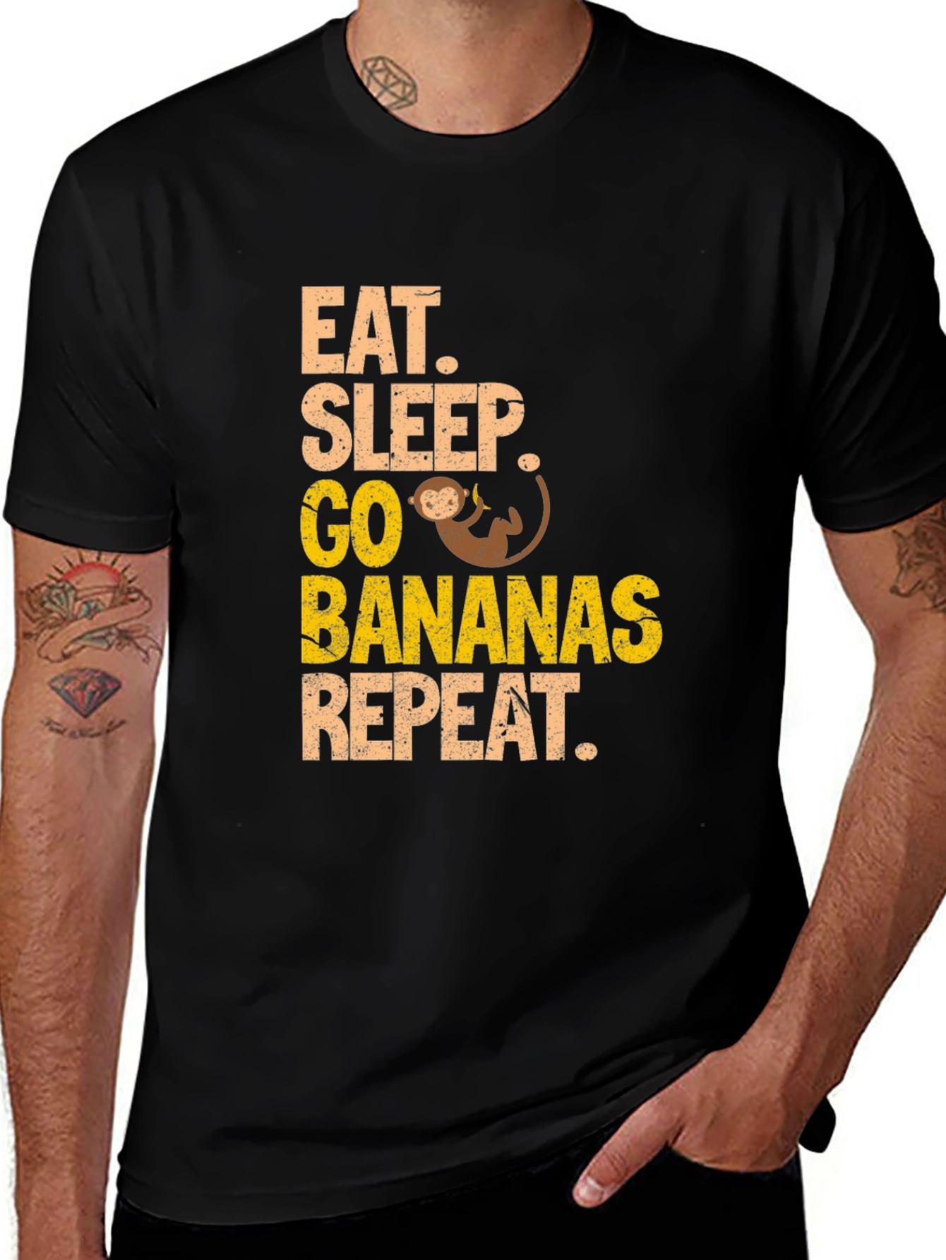 Variant 10 of Eat Sleep Go Bananas Monkey T-Shirt