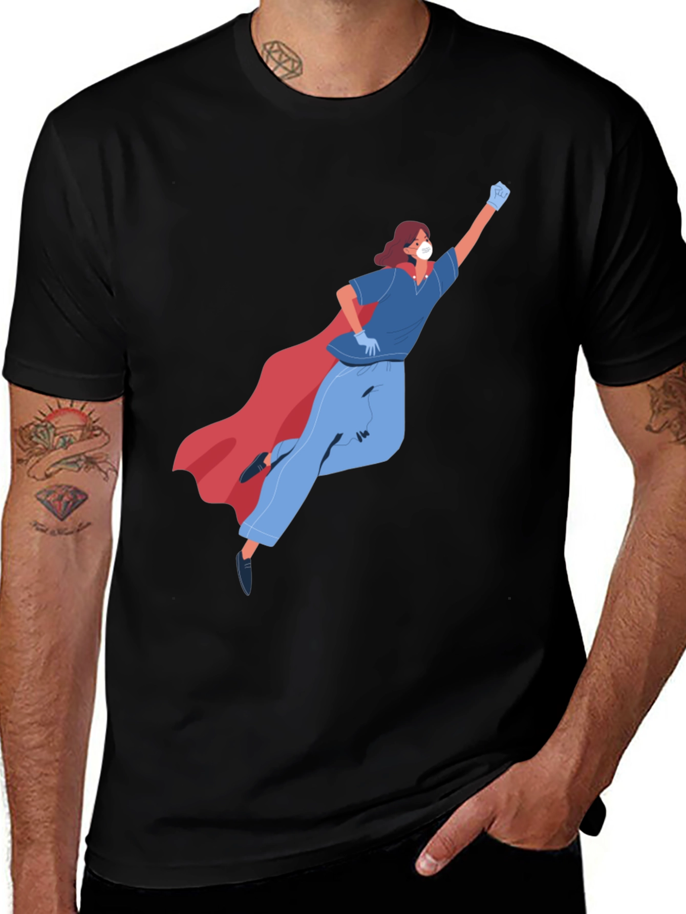 Variant 26 of Superhero Nurse T-Shirt - Medical Hero Tee