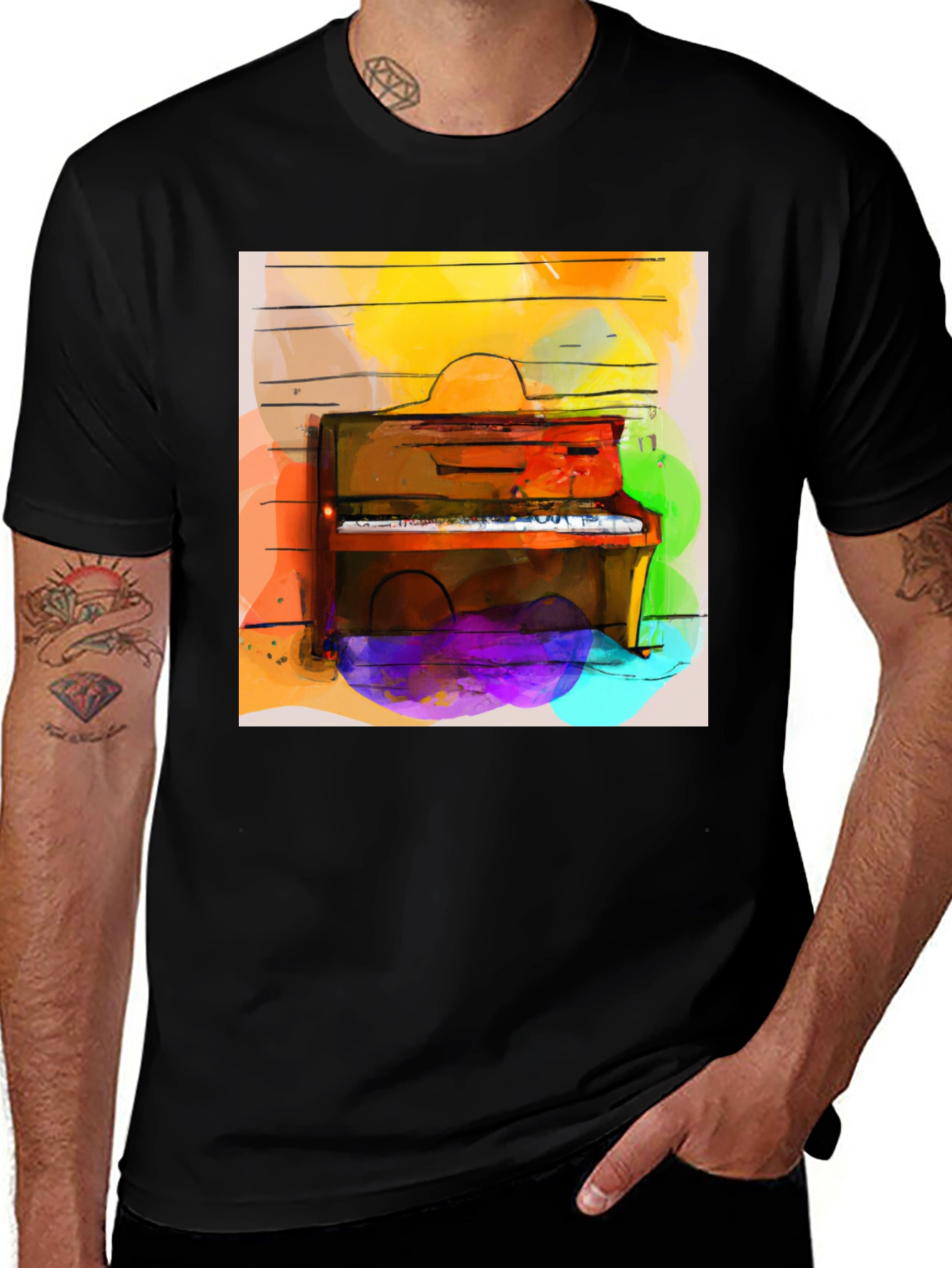 Variant 11 of Piano T-Shirt: Colorful Music Lover Tee