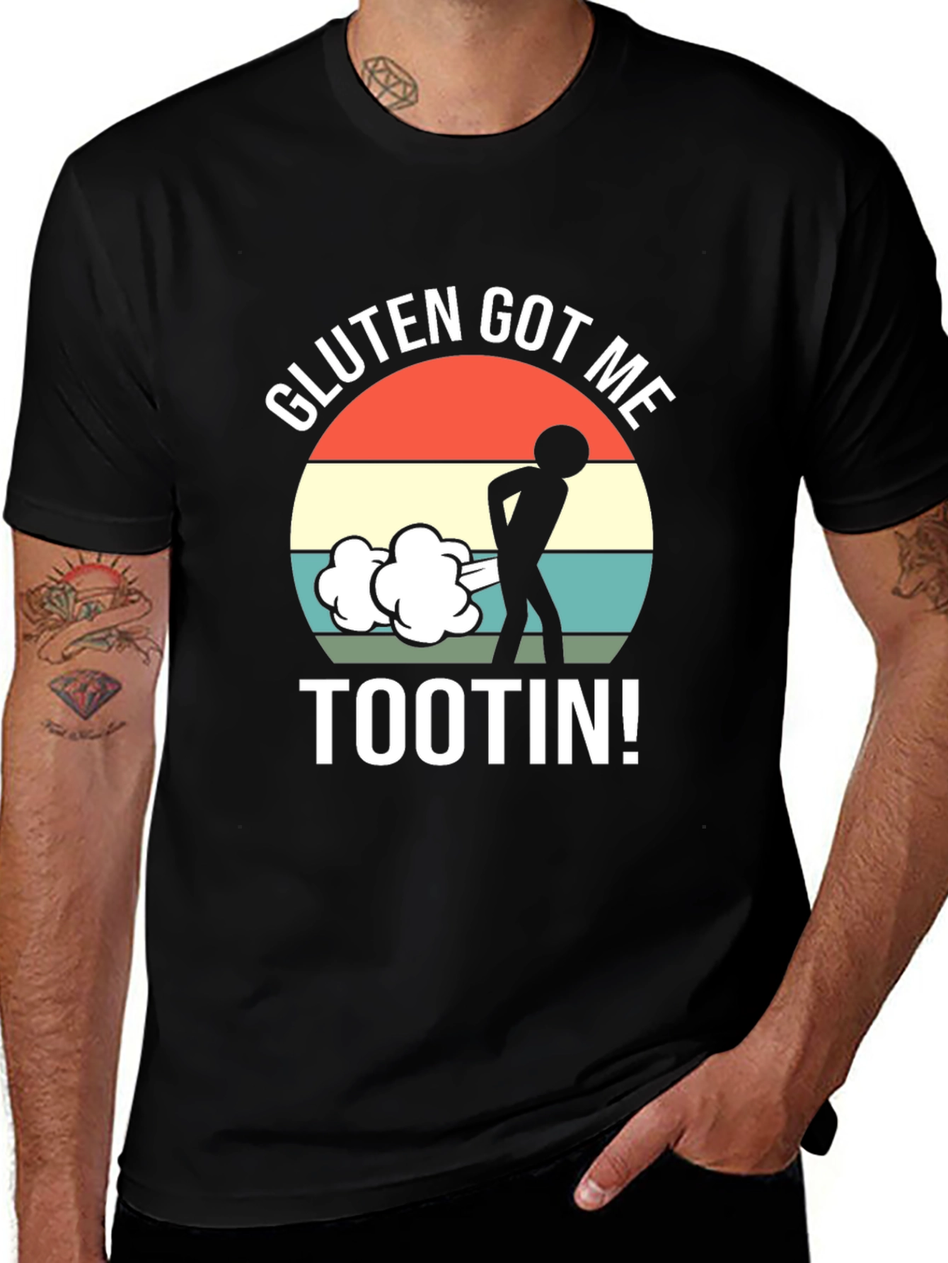 Variant 15 of Gluten Got Me Tootin' Graphic T-Shirt