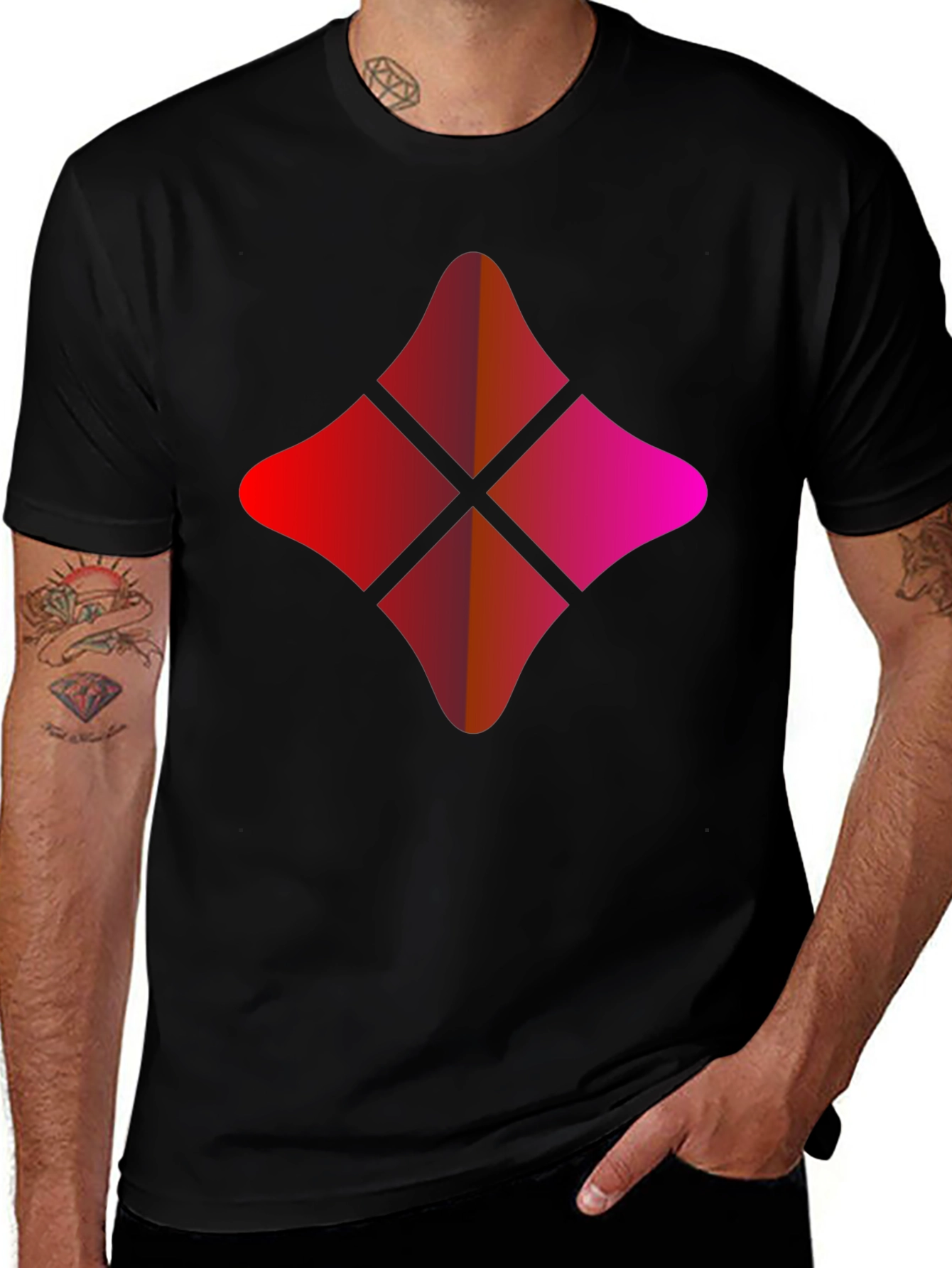 Variant 9 of Stylish Black Tee with Geometric Graphic
