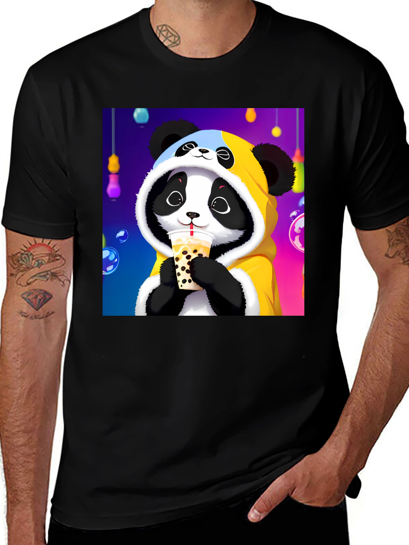 Variant 9 of Cute Panda Boba Tea Graphic Tee