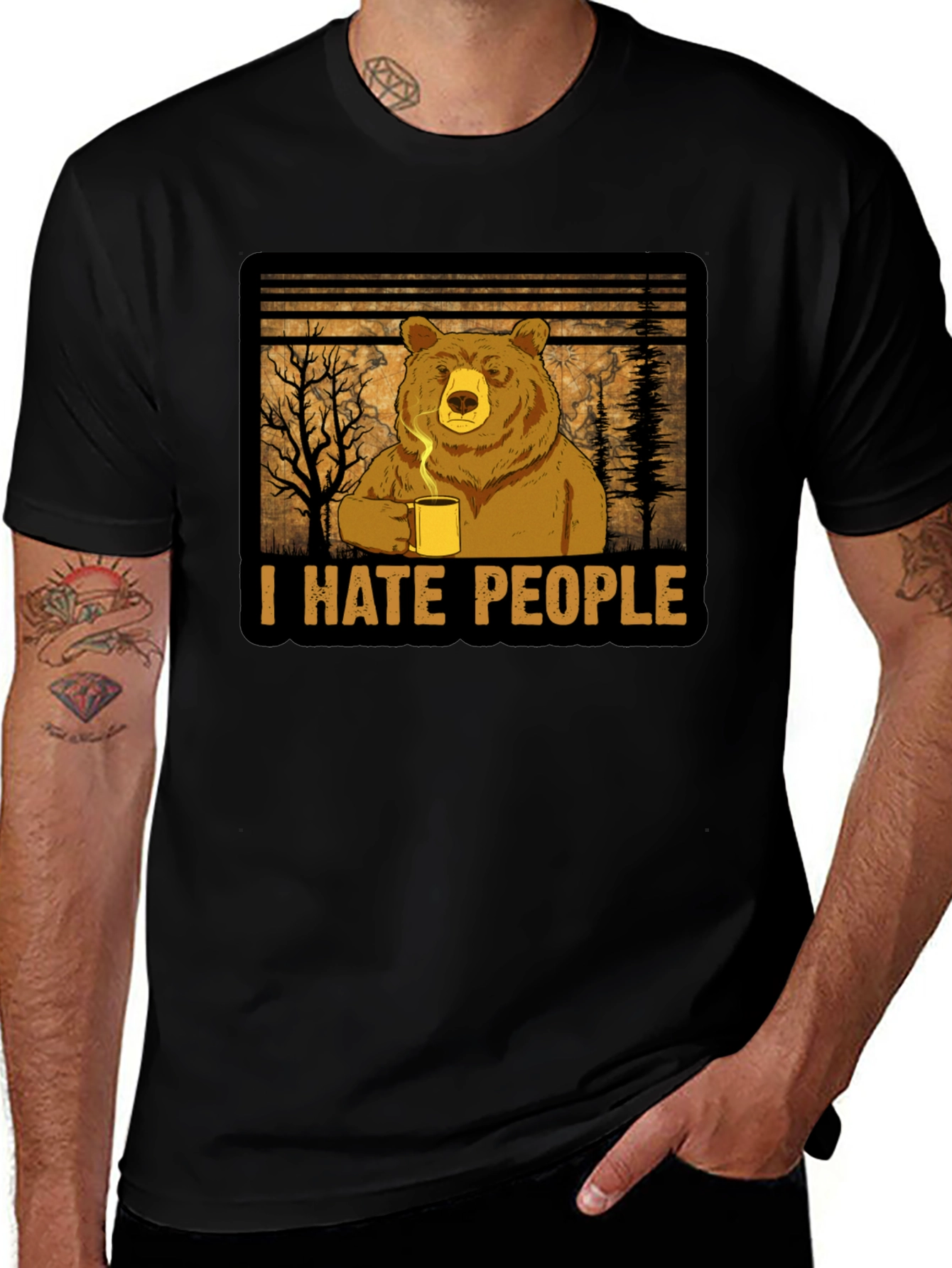 Variant 8 of I Hate People Bear T-Shirt