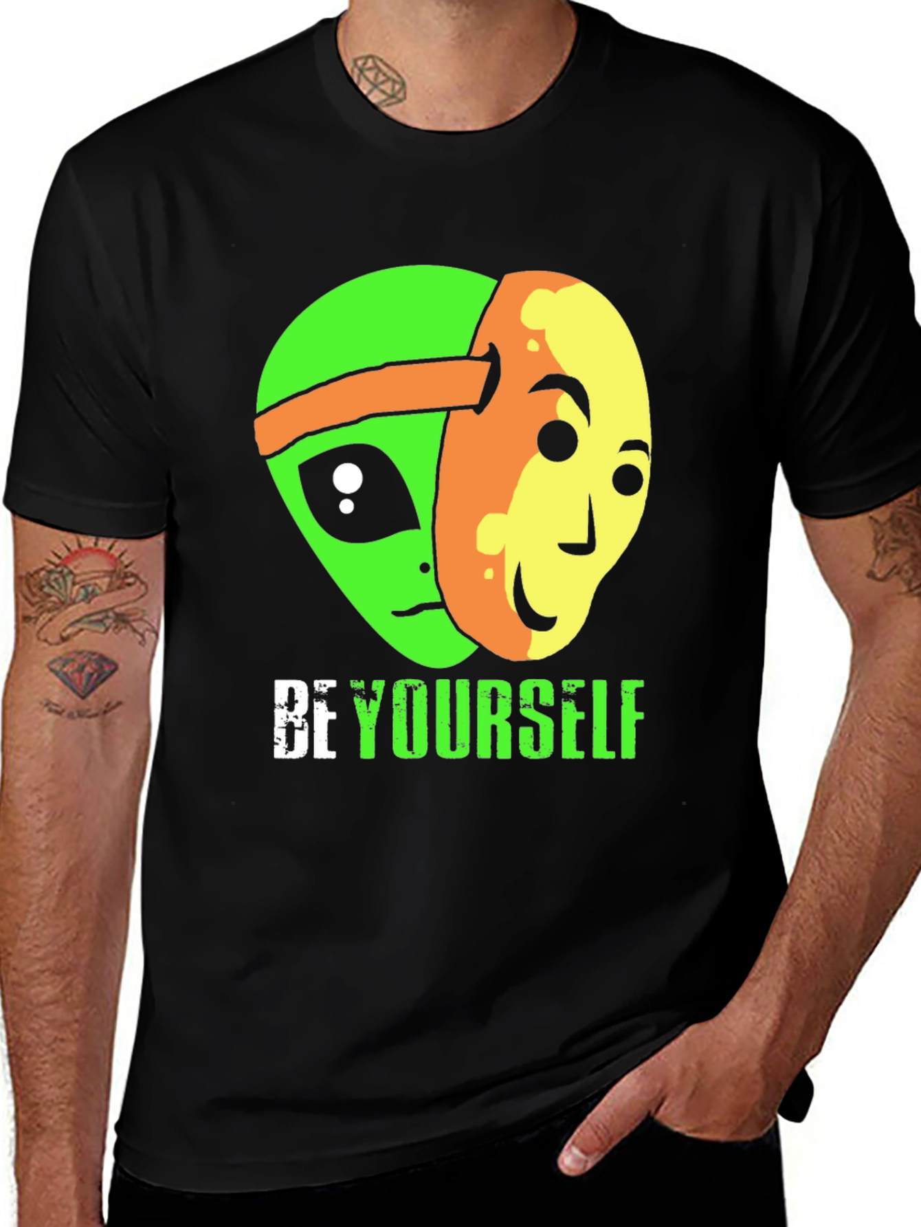 Variant 11 of Be Yourself Alien Graphic Tee - Black