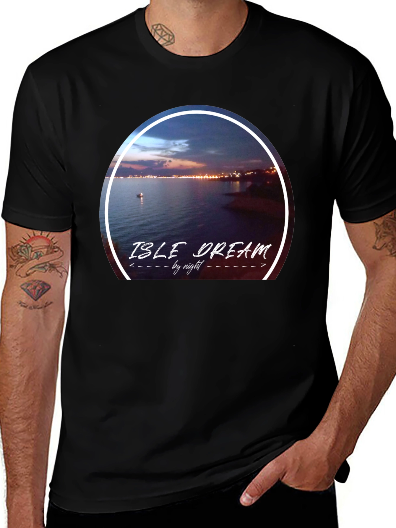 Isle Dream by Night Black T-Shirt