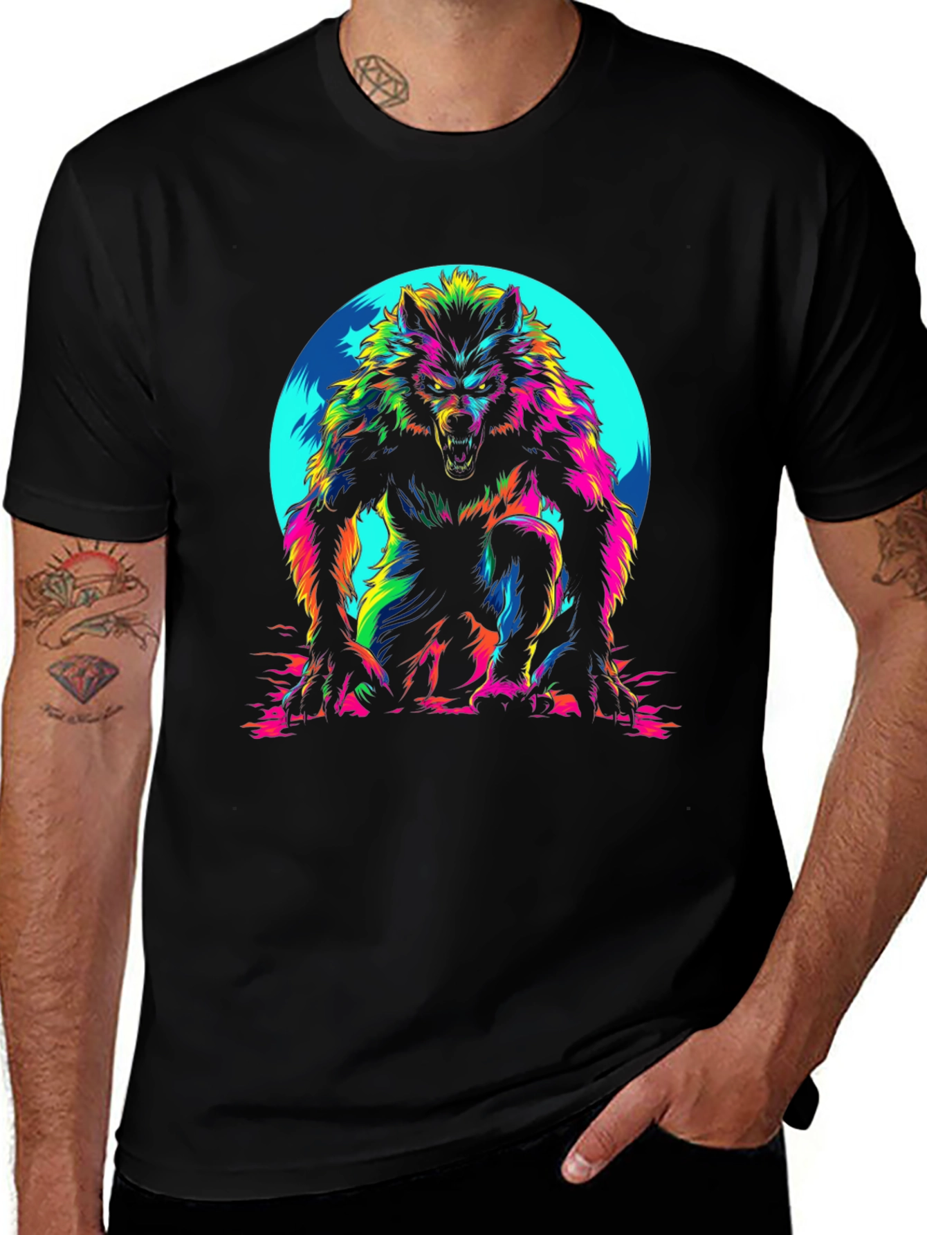 Variant 10 of Vibrant Werewolf Graphic Tee