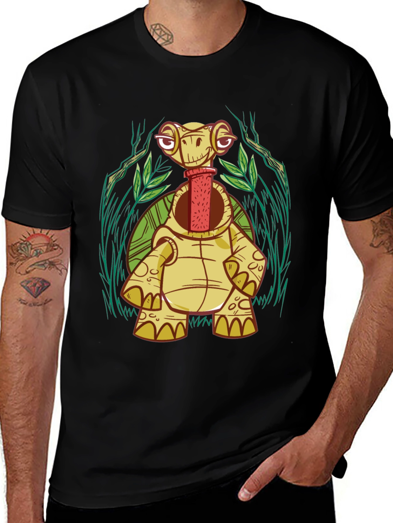 Variant 20 of Cartoon Turtle Graphic Tee - Unique Design