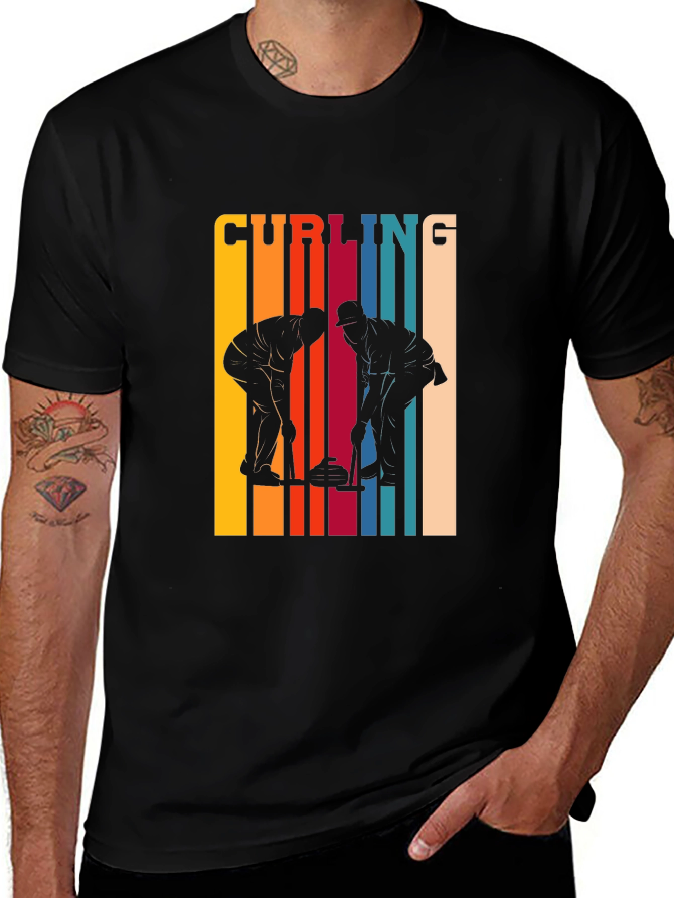 Variant 13 of Retro Curling T-Shirt