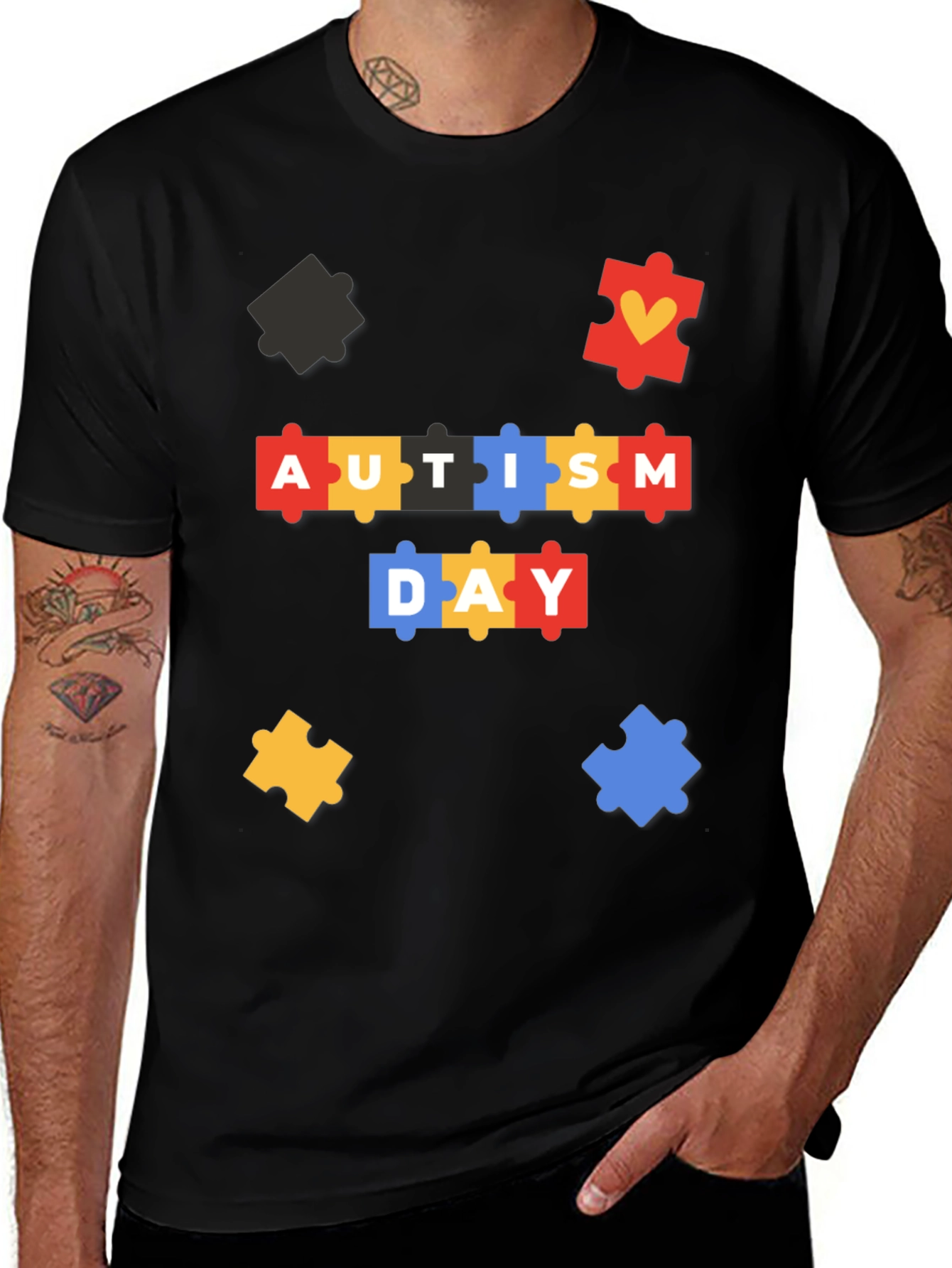 Autism Awareness T-Shirt - Puzzle Piece Design