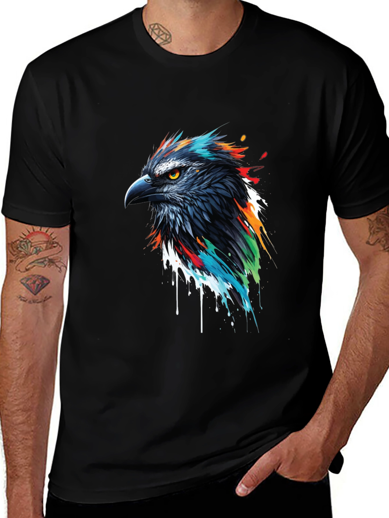 Variant 18 of Abstract Eagle Graphic Black T-Shirt