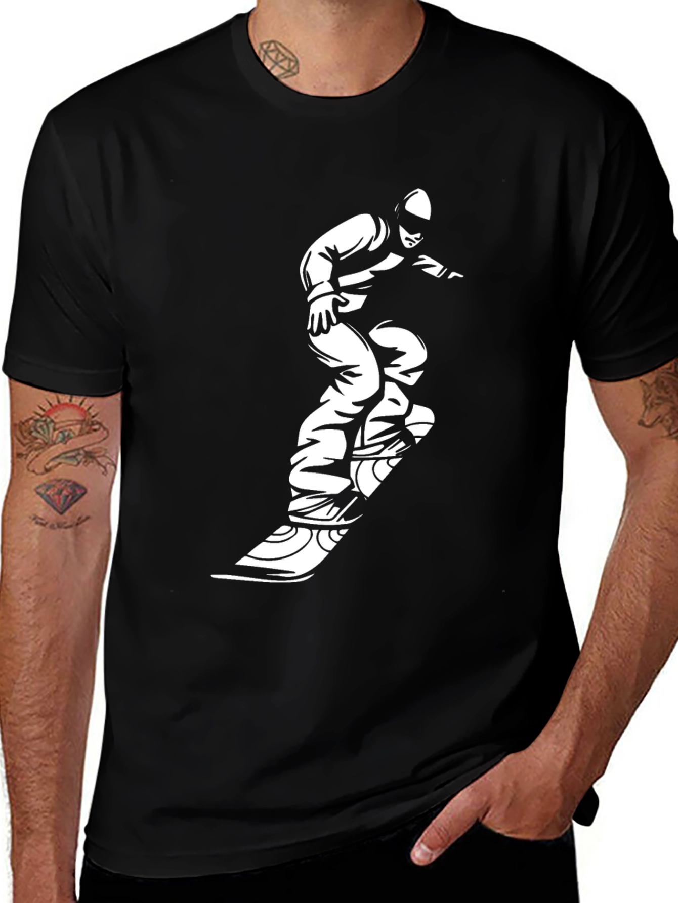 Variant 7 of Black Snowboard Graphic Tee