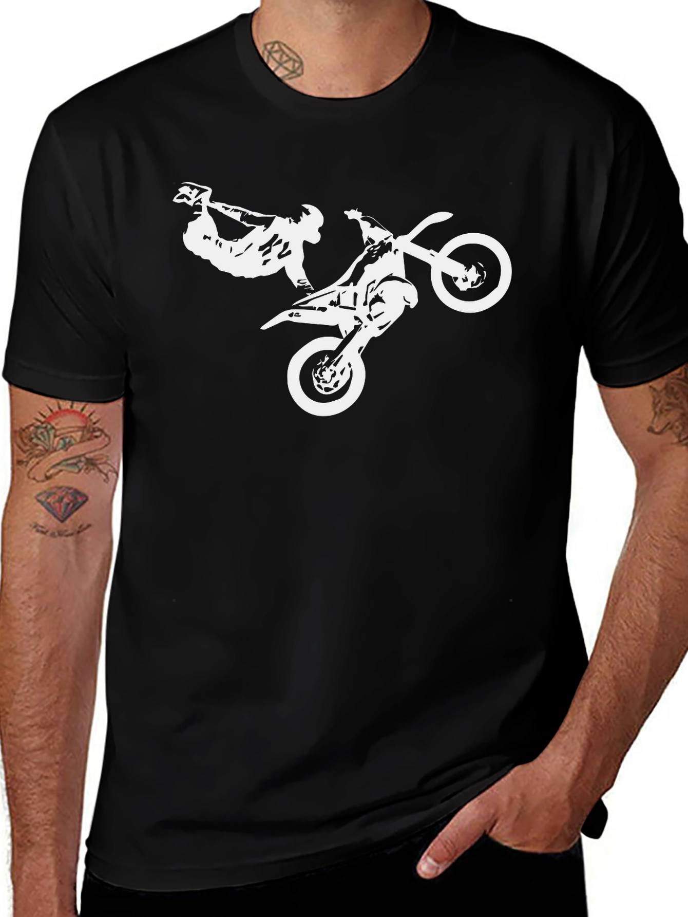 Variant 22 of Motocross Stunt Black T-Shirt
