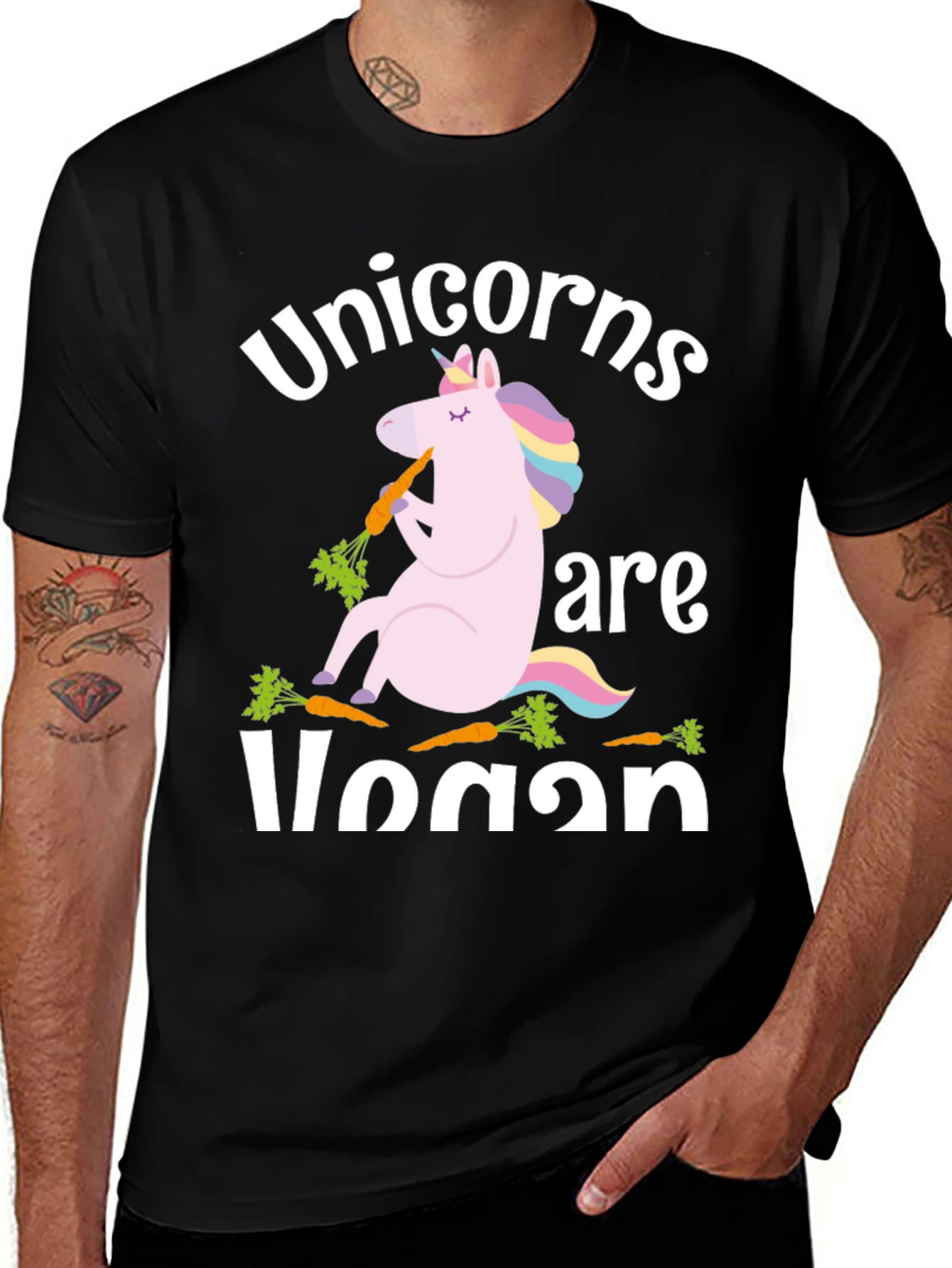 Variant 6 of Unicorns are Vegan Black T-Shirt