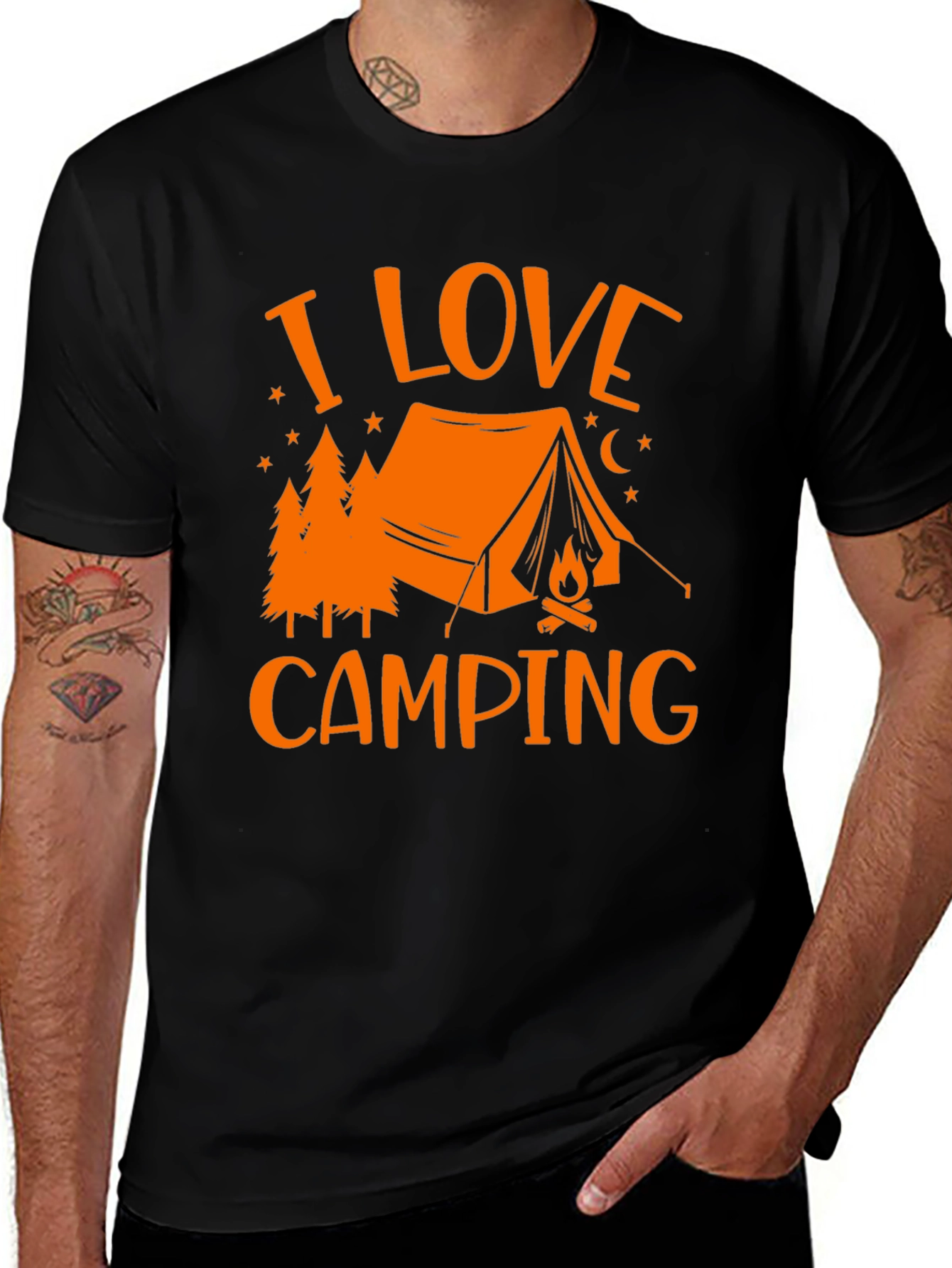 Variant 29 of I Love Camping Graphic Tee - Black