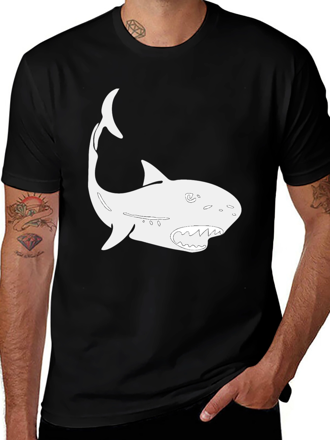Variant 5 of Shark Graphic Black T-Shirt