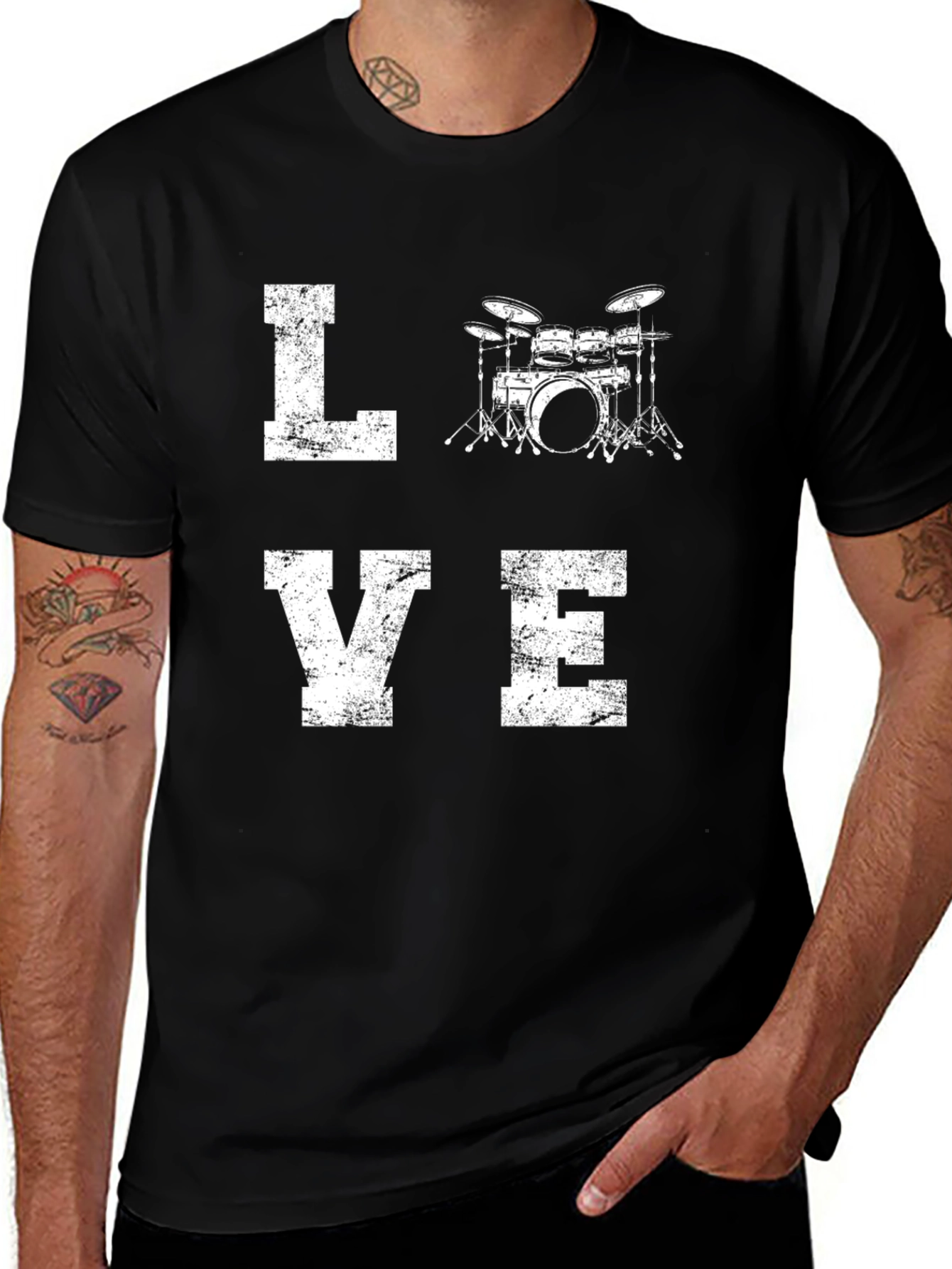 Variant 4 of Love Drums Black T-Shirt