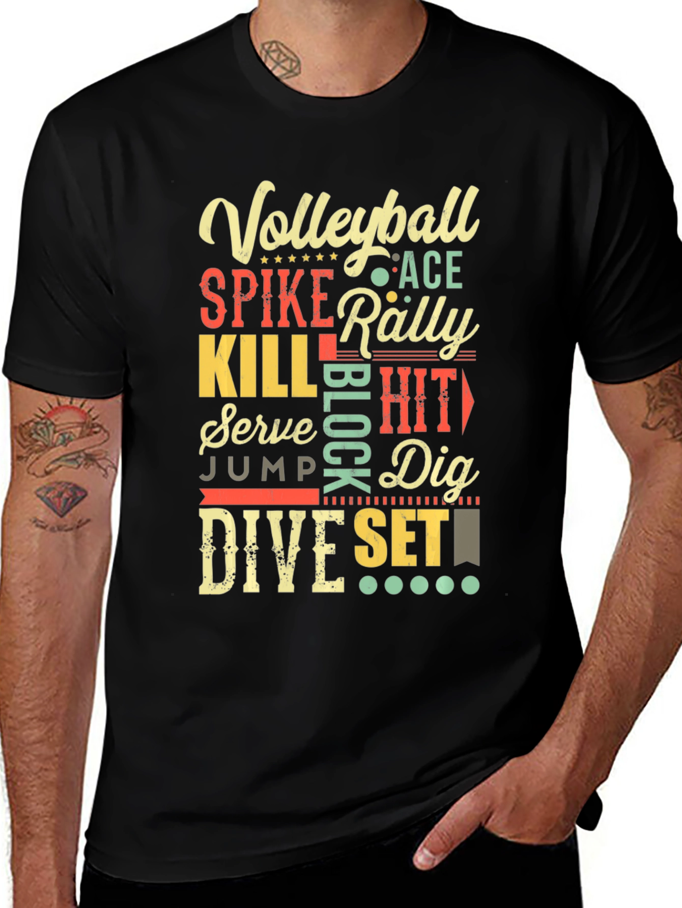 Variant 11 of Volleyball Word Art Graphic T-Shirt