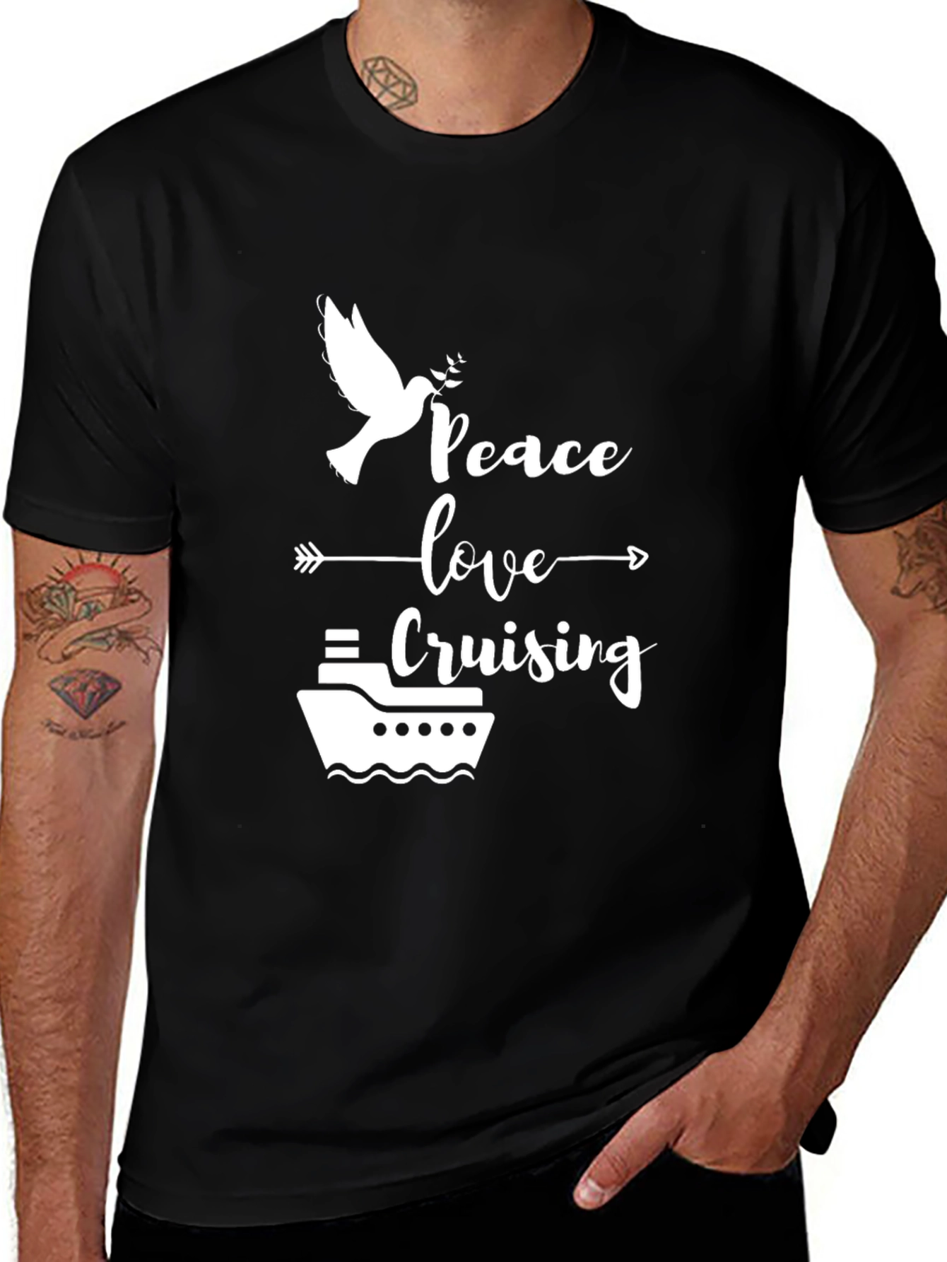 Variant 13 of Peace Love Cruising T-Shirt - Cruise Vacation Tee