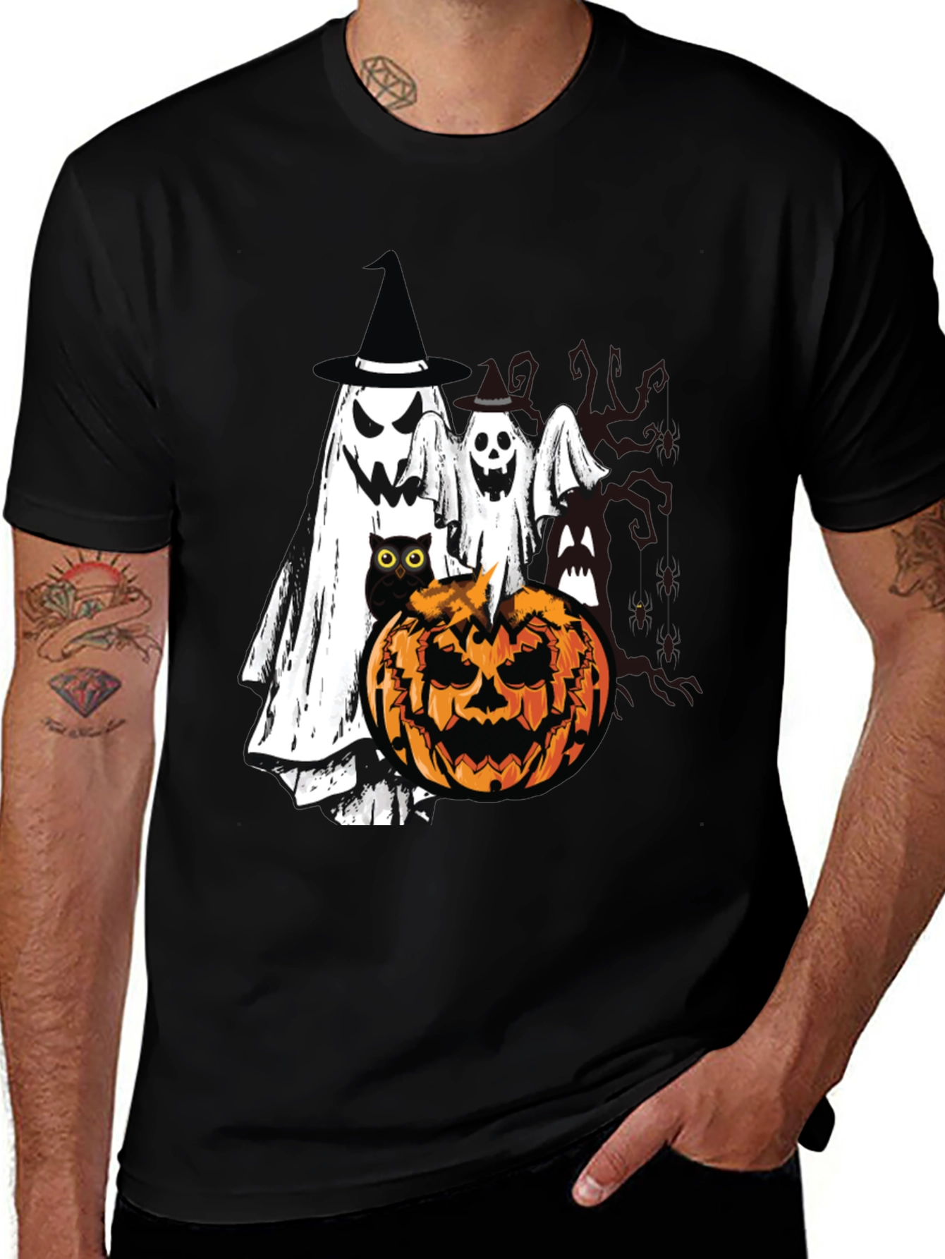 Variant 17 of Halloween Ghost & Pumpkin T-Shirt