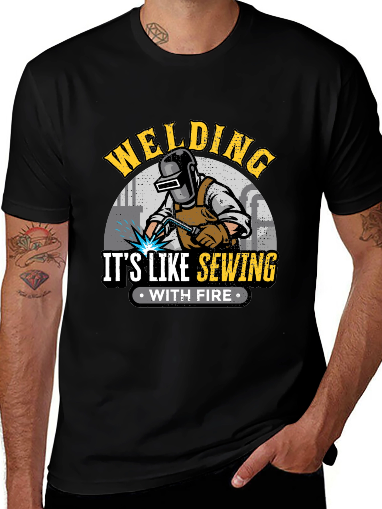 Variant 2 of Welding Like Sewing With Fire T-Shirt