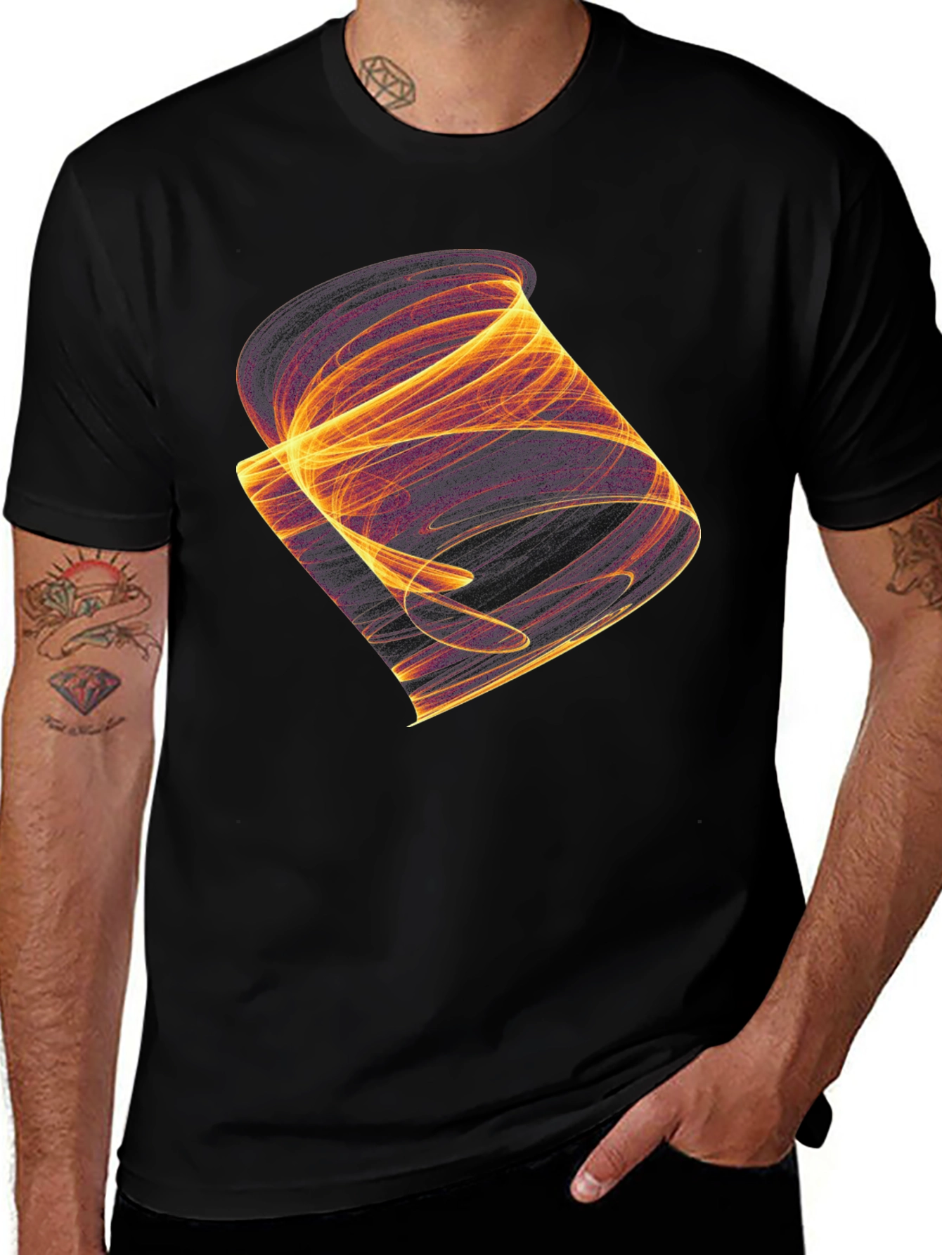 Abstract Graphic Print Black T-Shirt