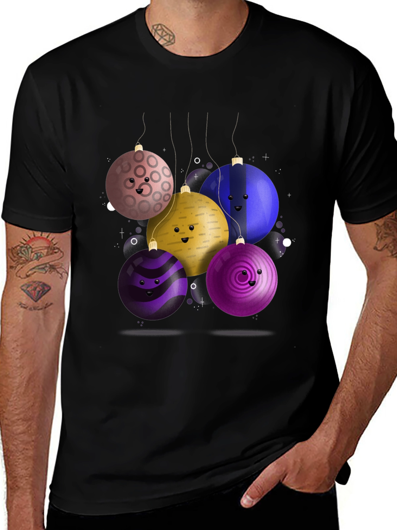 Variant 26 of Festive Ornament Tee: Smiling Holiday Cheer