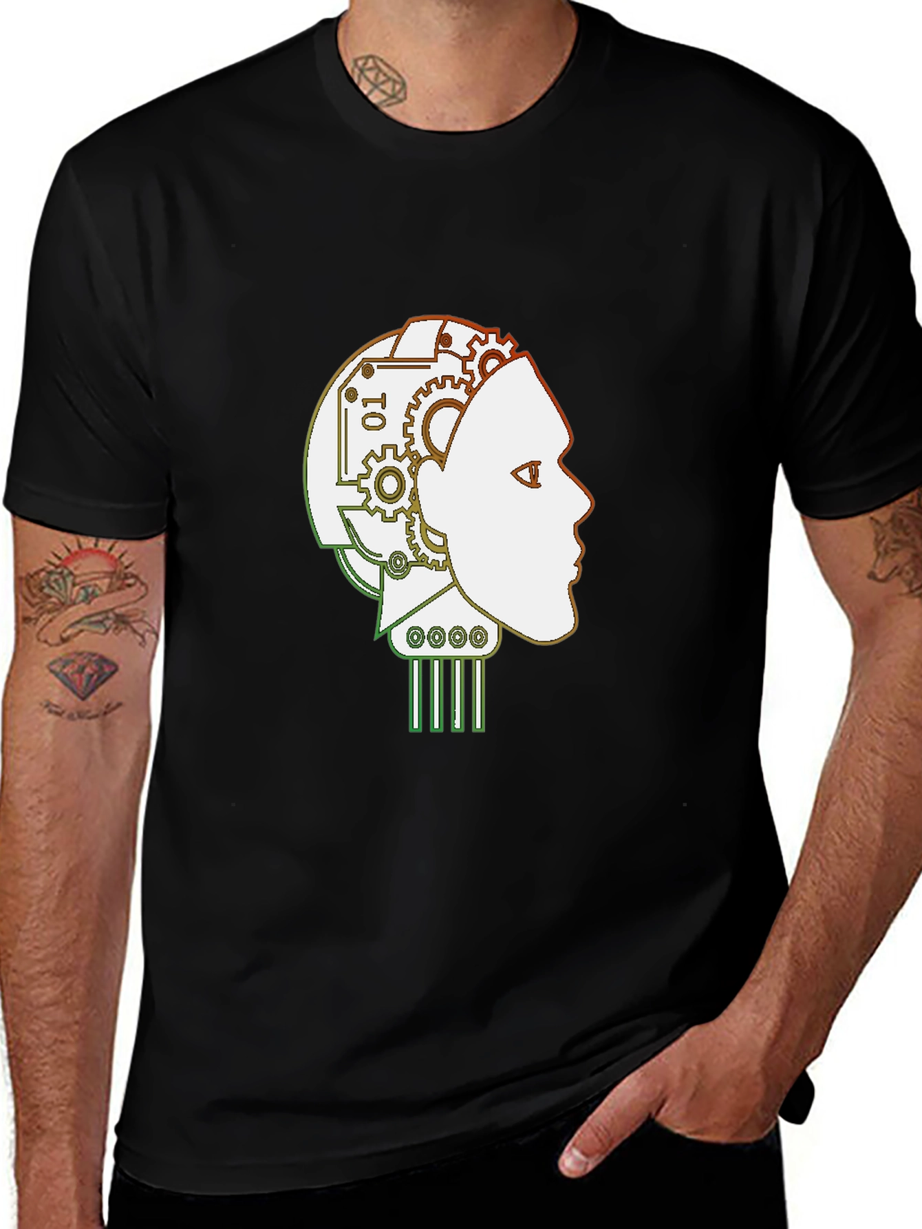 Variant 11 of Robot Mind T-Shirt - Stylish AI Head Design