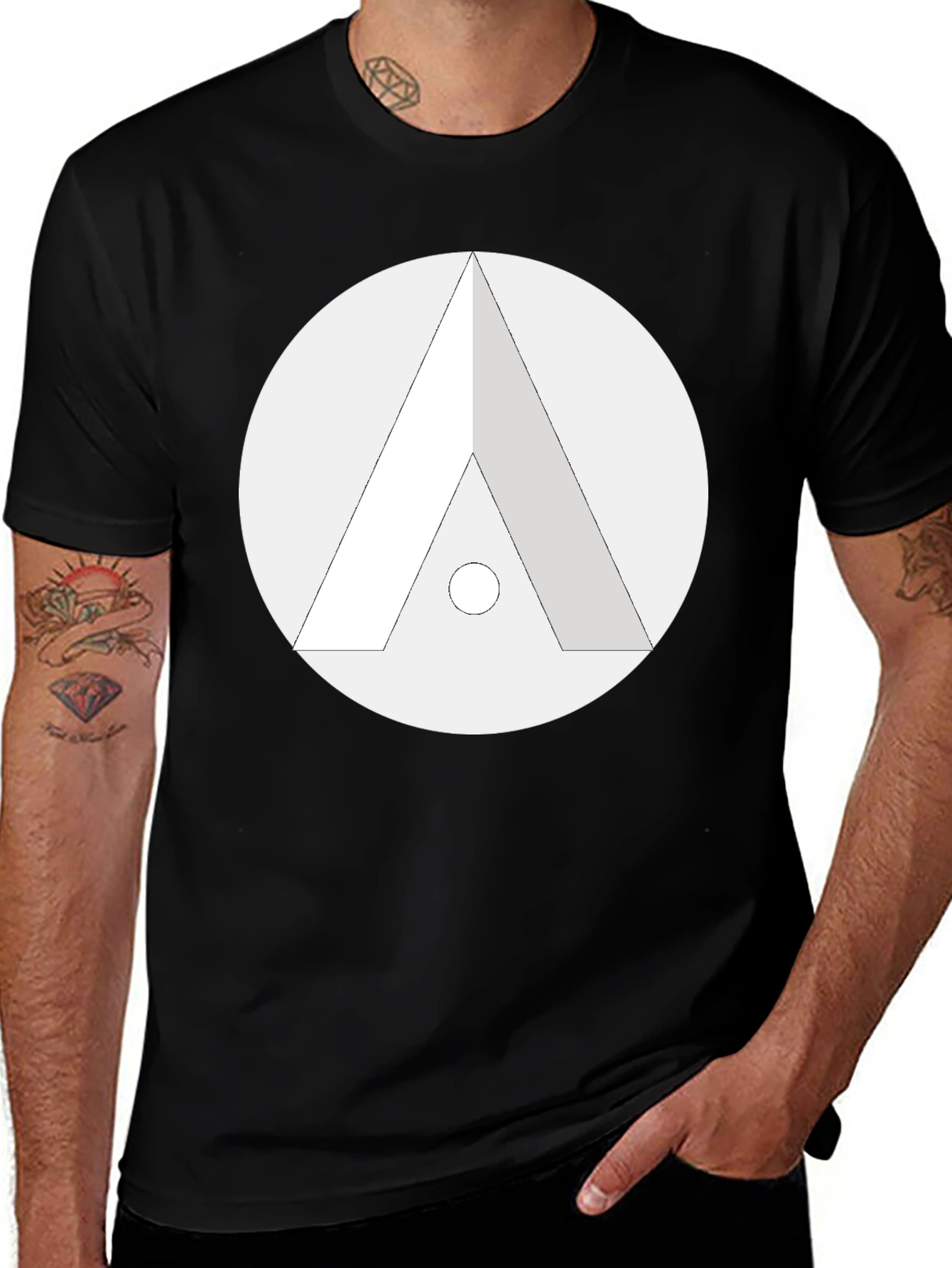 Variant 4 of Geometric Logo Black T-Shirt