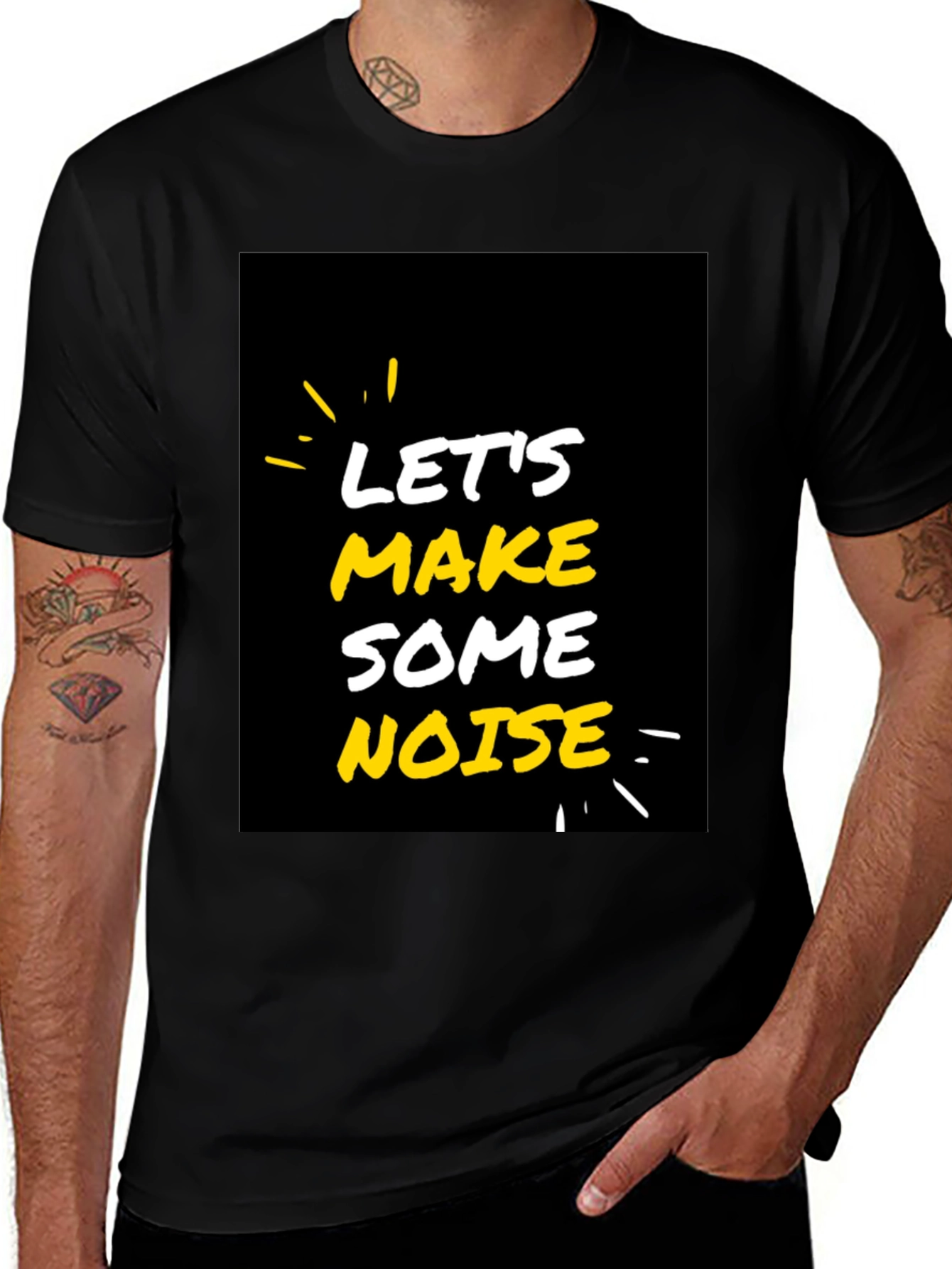 Let's Make Some Noise Black Graphic Tee