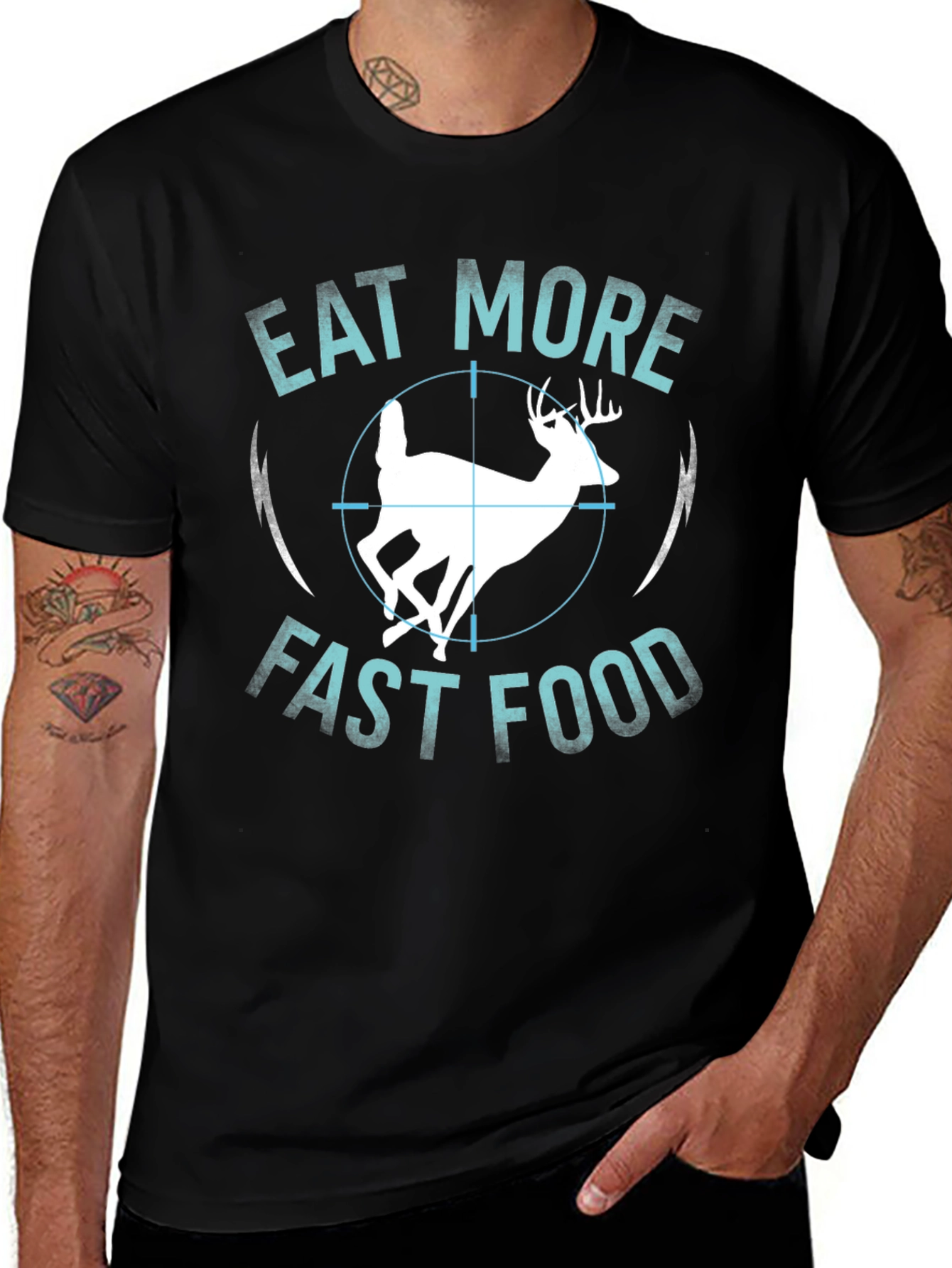 Variant 16 of Eat More Fast Food Deer T-Shirt
