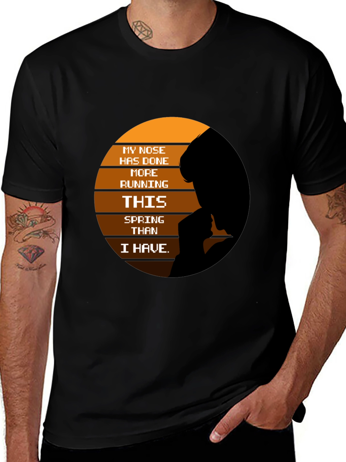 Variant 17 of Funny Allergy Season T-Shirt - My Nose Has Done More Running