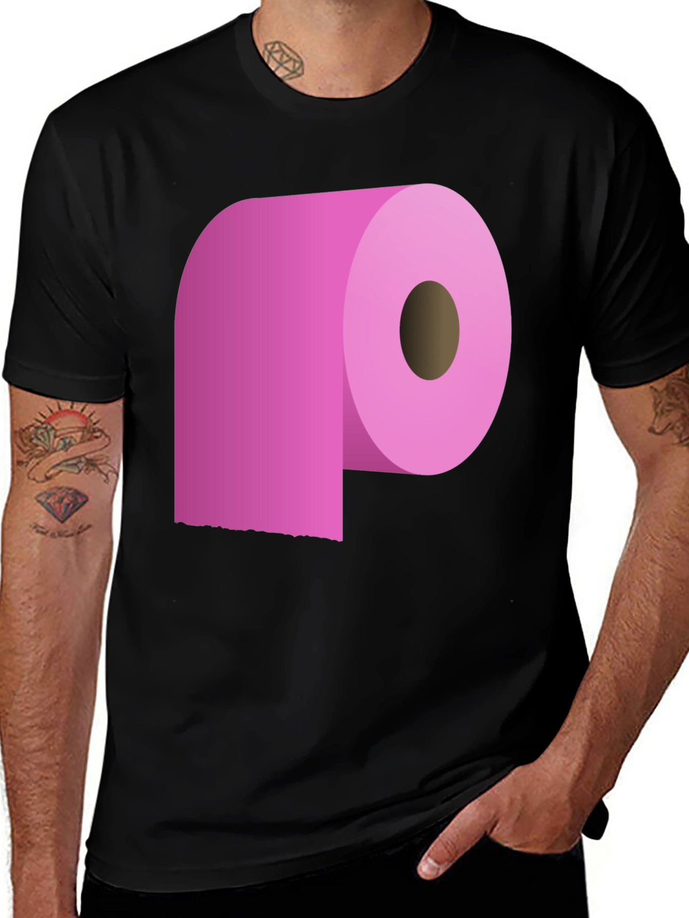Variant 21 of Pink Toilet Paper Graphic Tee - Unisex Style