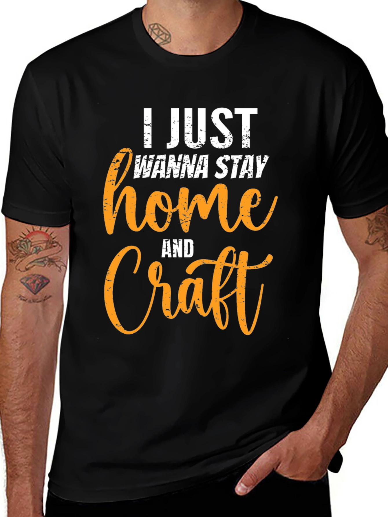 Variant 27 of Stay Home and Craft T-Shirt - Black