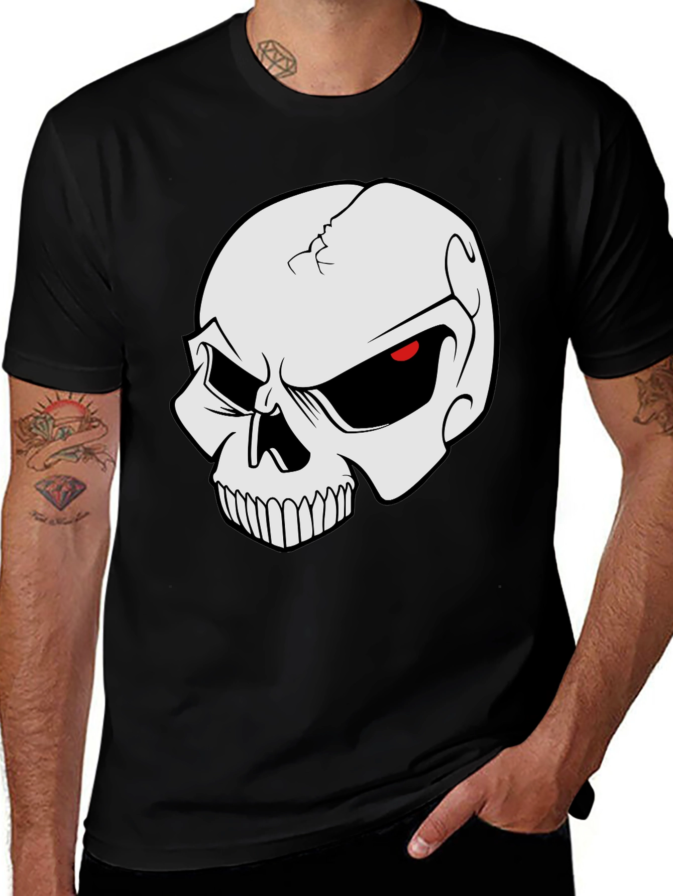 Variant 9 of Skull Graphic Black T-Shirt