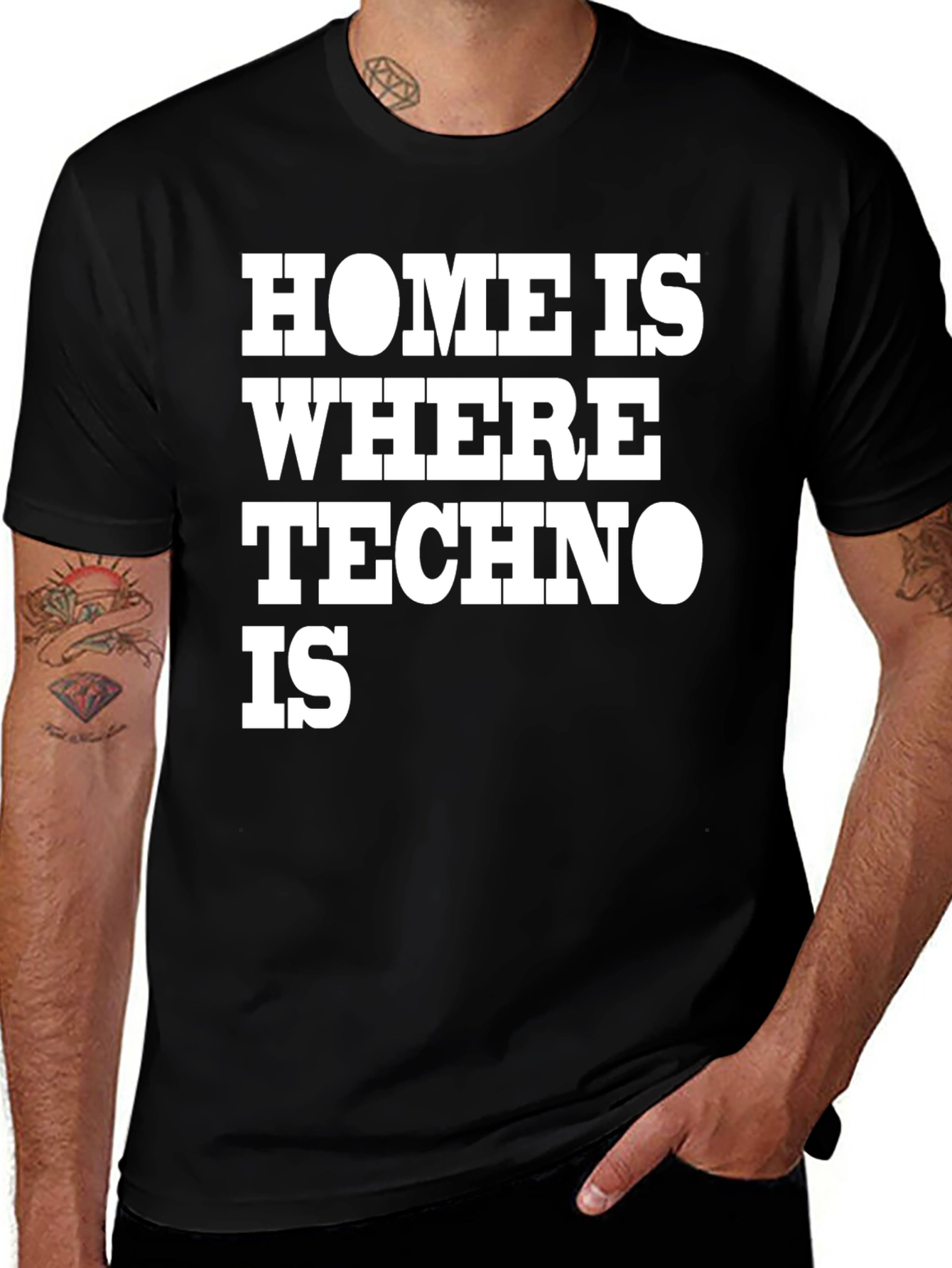 Variant 22 of Home is Where Techno Is Black T-Shirt