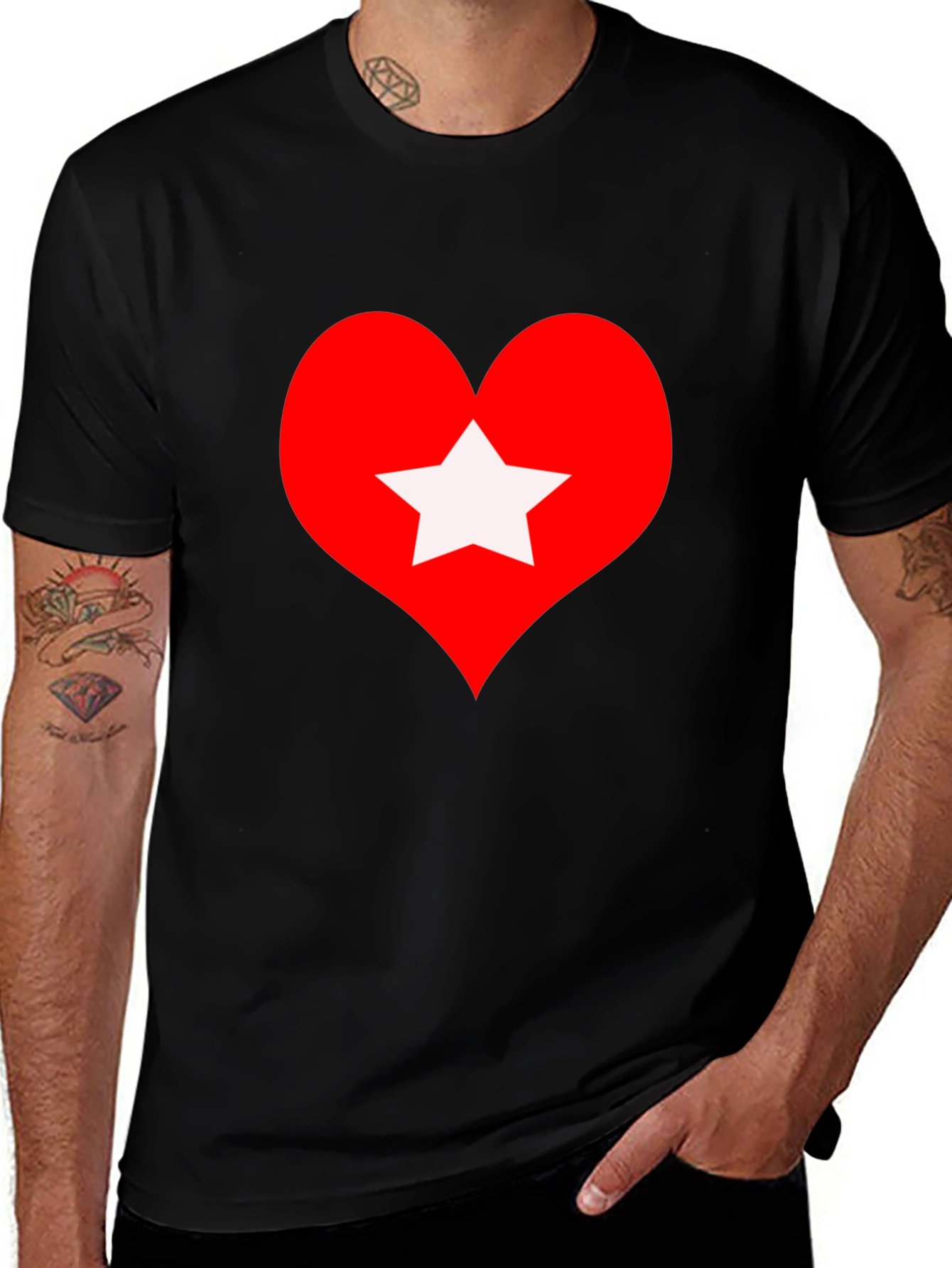 Variant 9 of Heart Star Graphic T-Shirt - Stylish Unisex Top
