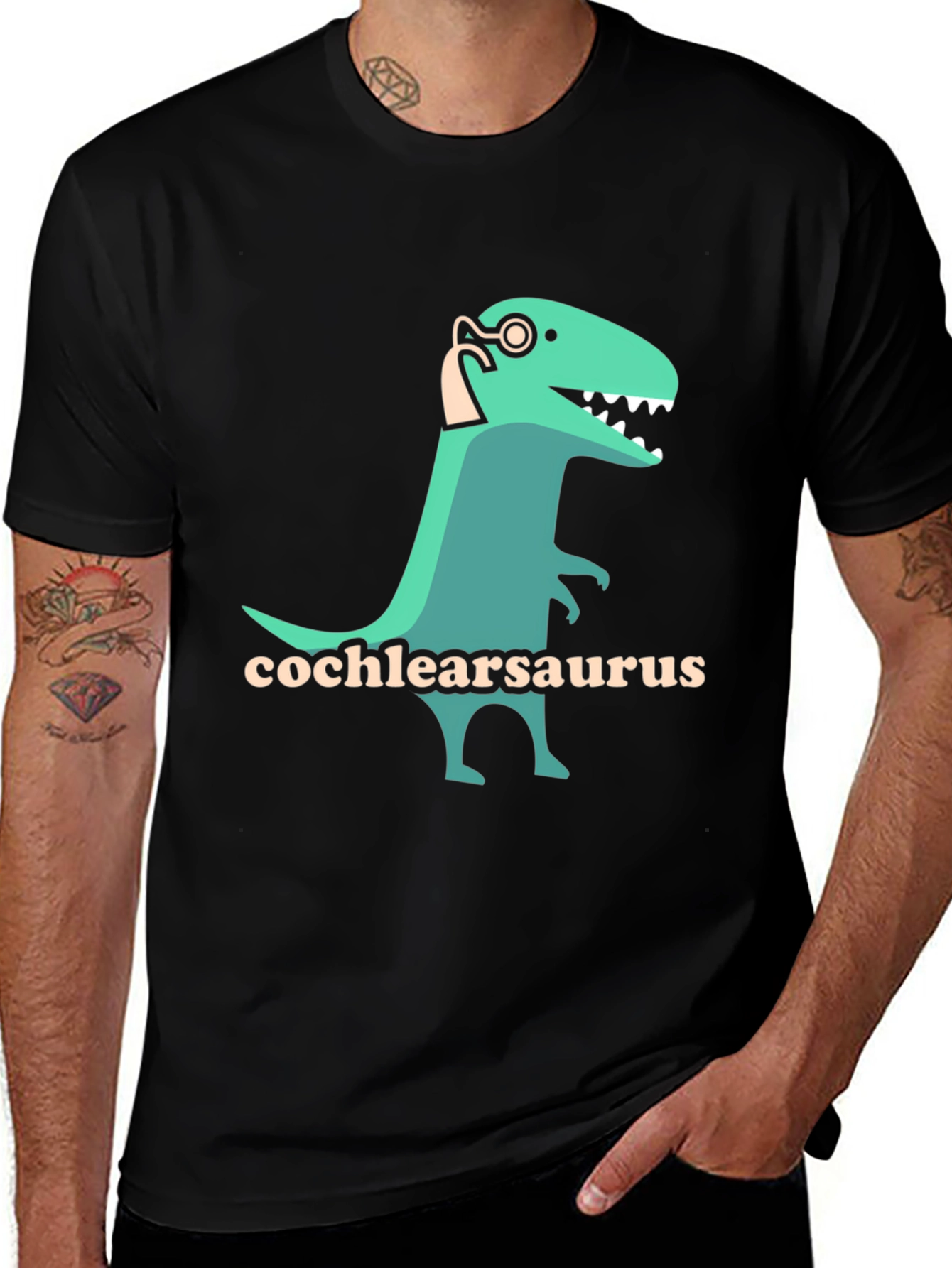 Cochlearsaurus T-Shirt - Dinosaur Hearing Aid Tee