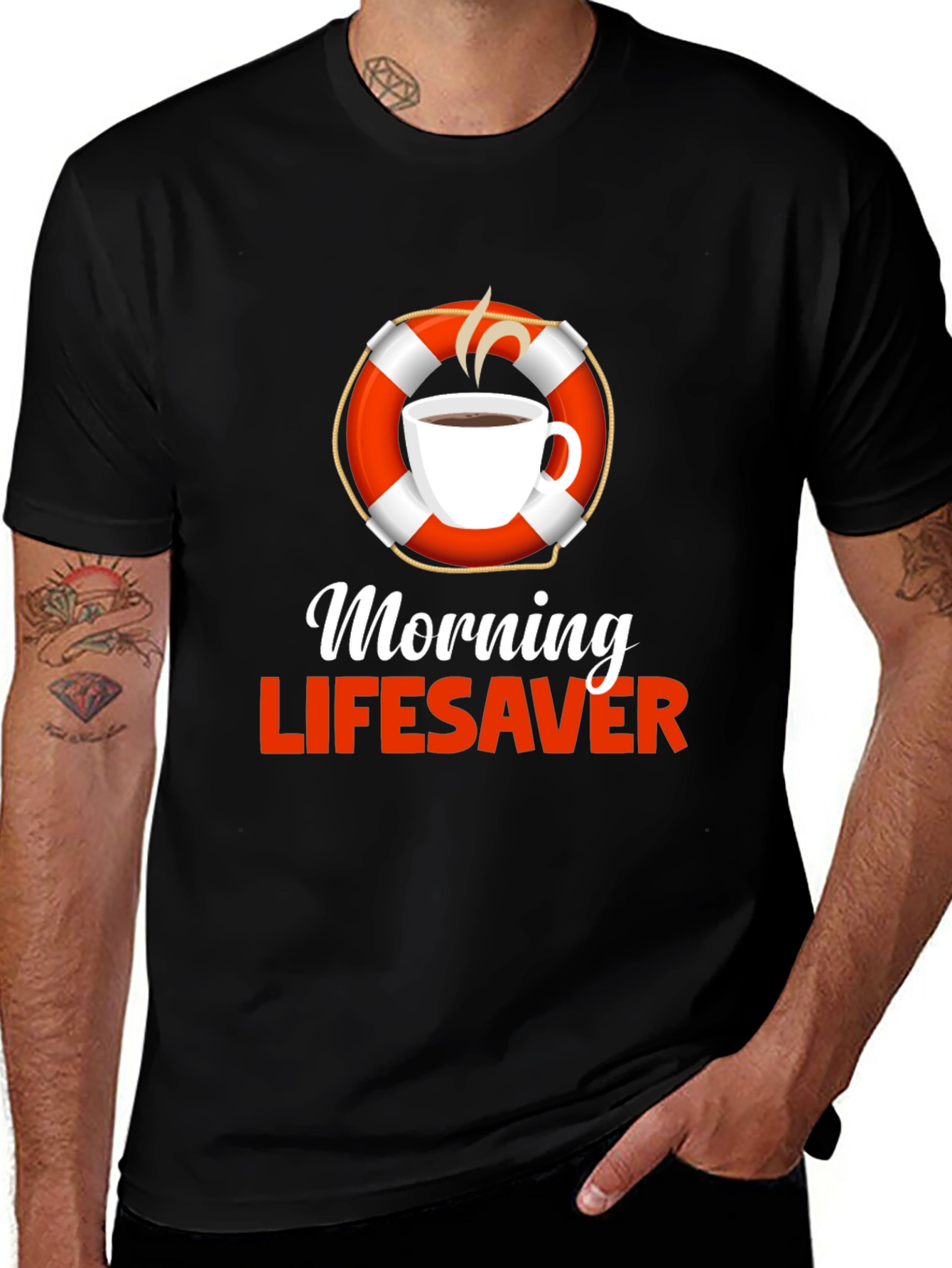 Variant 15 of Morning Lifesaver T-Shirt - Coffee Lover Rescue Tee