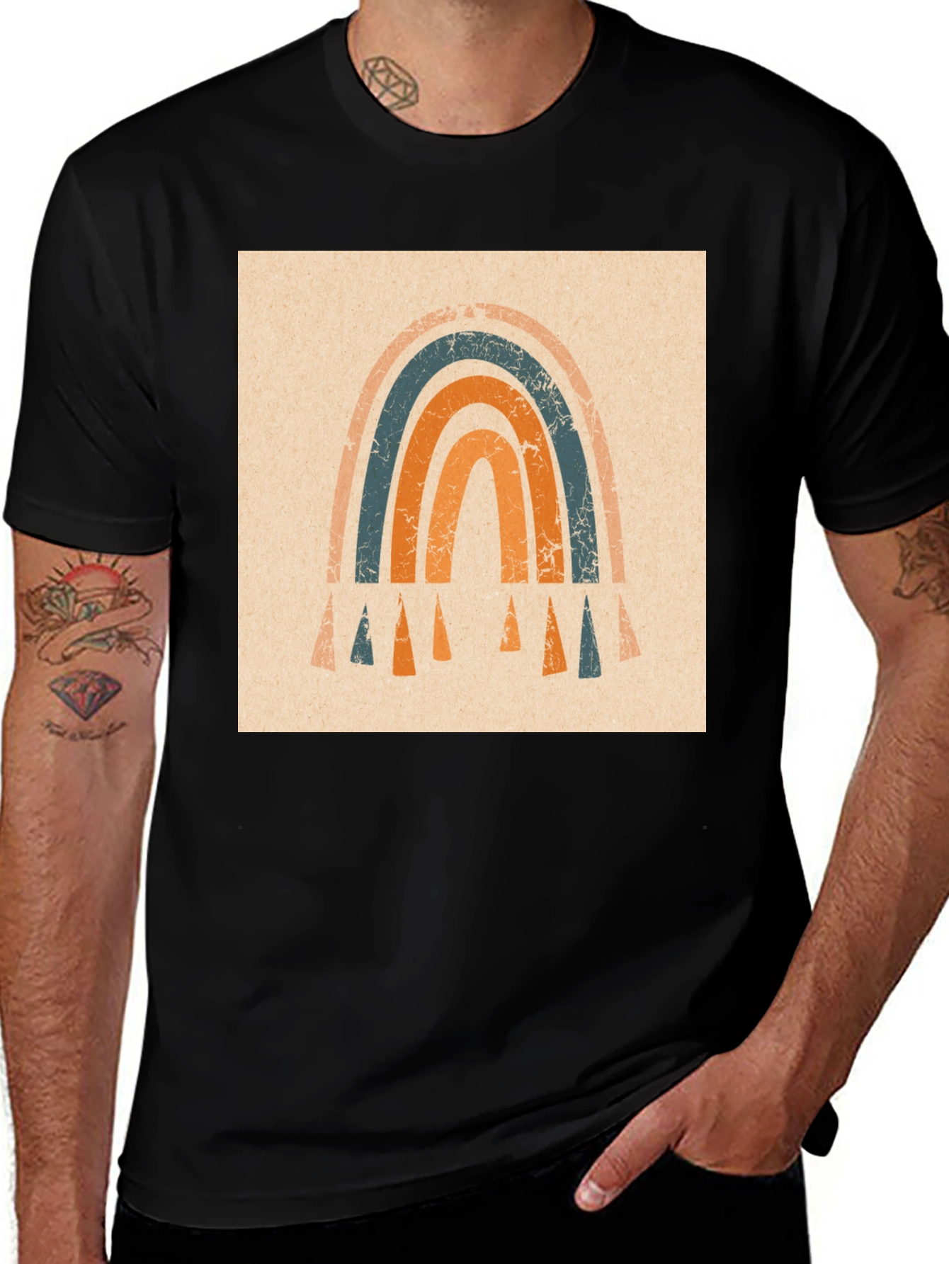 Variant 17 of Retro Rainbow Graphic T-Shirt